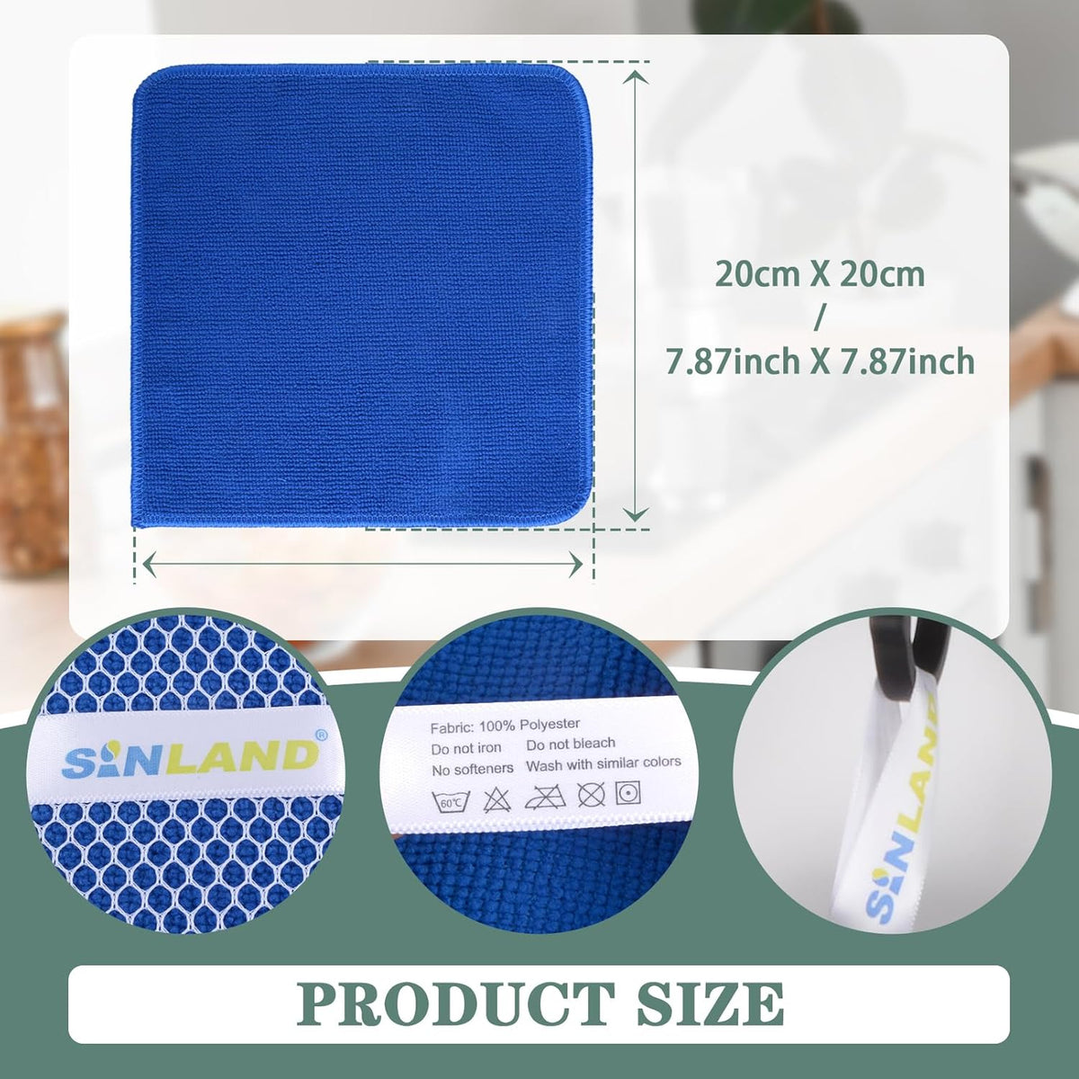 SINLAND Absorbent Microfiber Dish Cloths for Washing Dishes Best Kitchen Cloths Cleaning Cloths