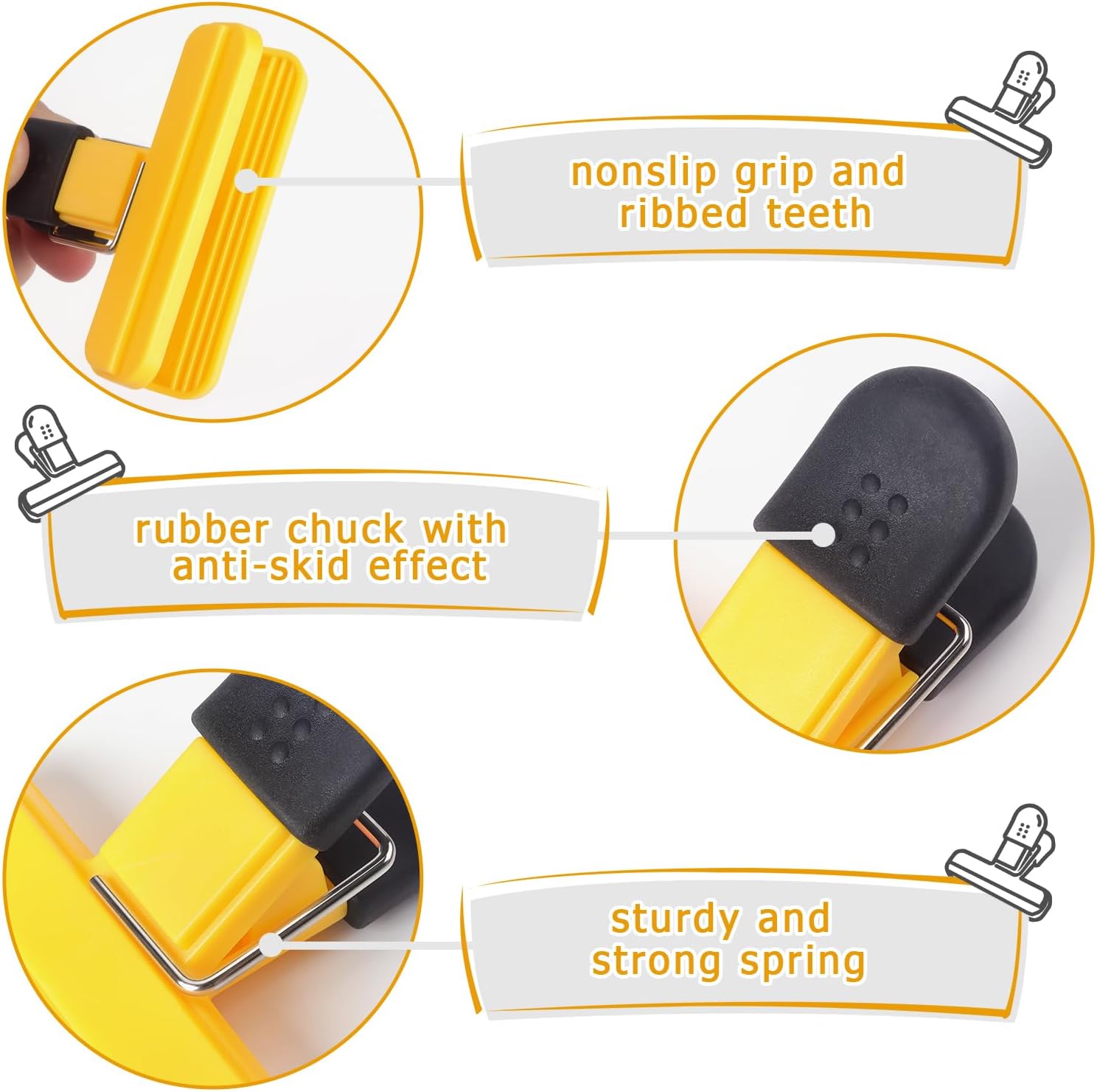 Tamaki 6 Pack Bag Clips, Food Clips, Chip Bag Clip Plastic Heavy Duty Seal Grip, 3 x 2.5 Inch