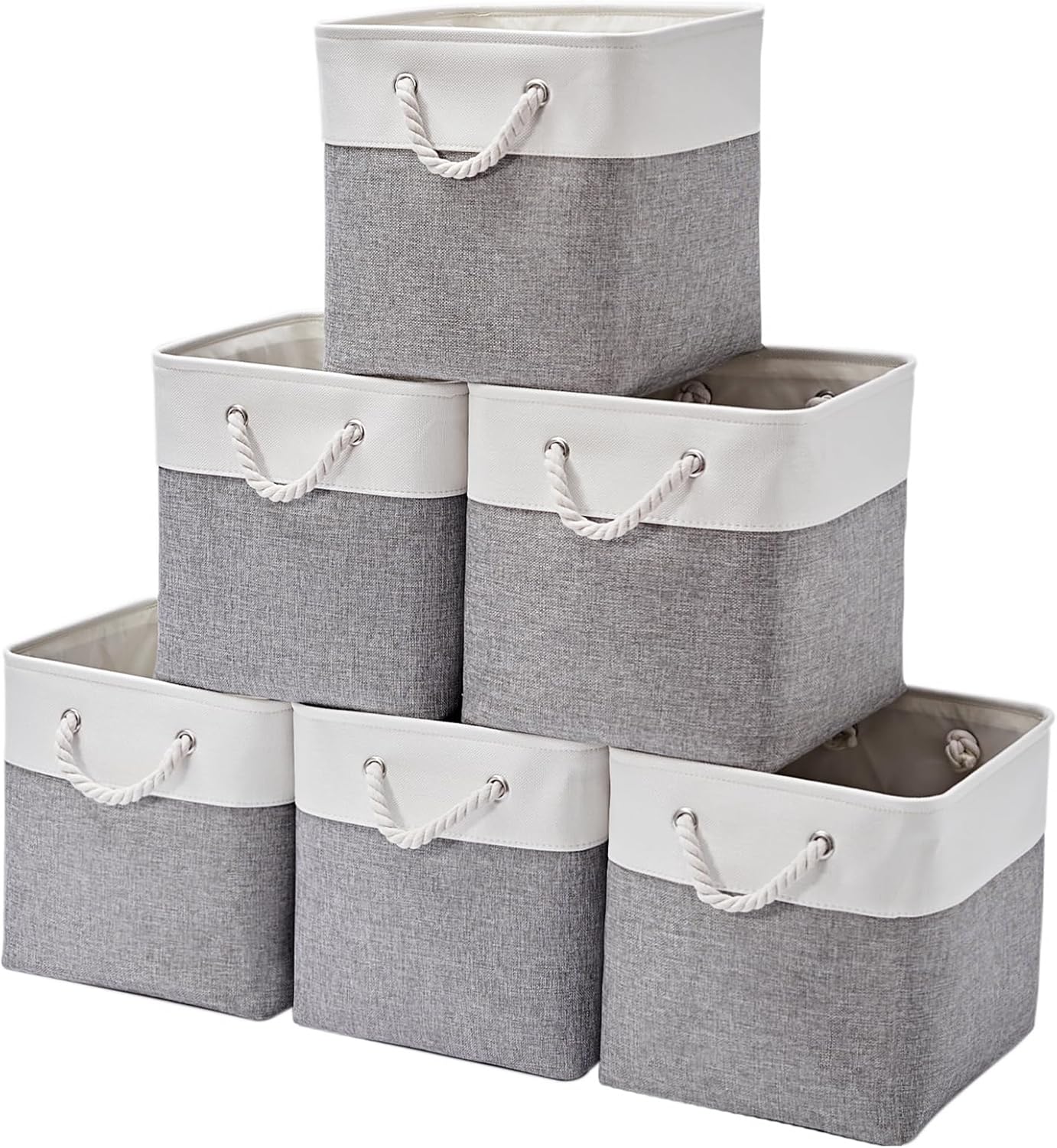 13 x 13 Inch Storage Cubes,6 Pack Cube Storage Bins for Shelves，Fabric Collapsible Storage Bins