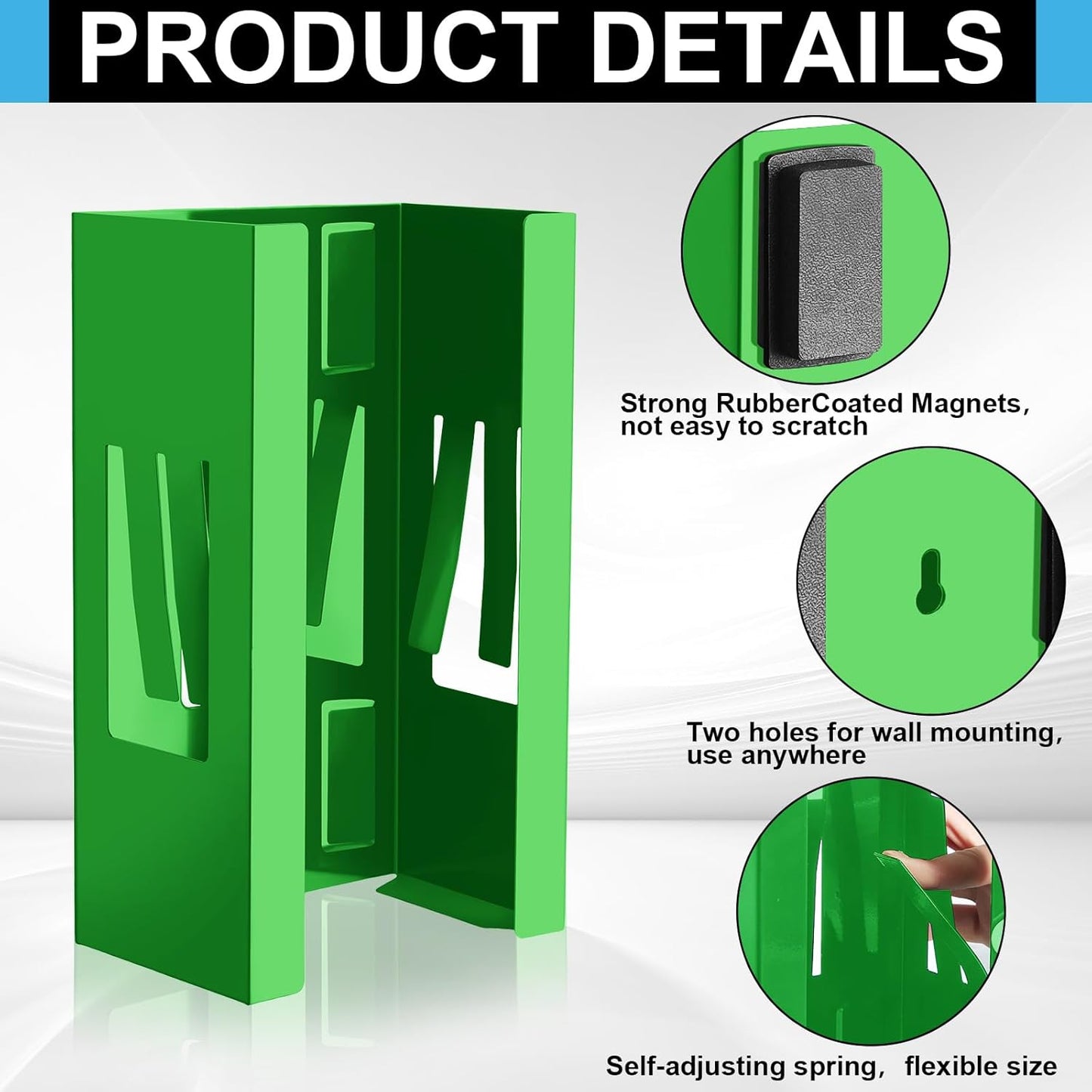 Lounsweer 2 Pcs Magnetic Glove Dispenser Holders Wall Mount Boxes of Gloves Commercial Quality