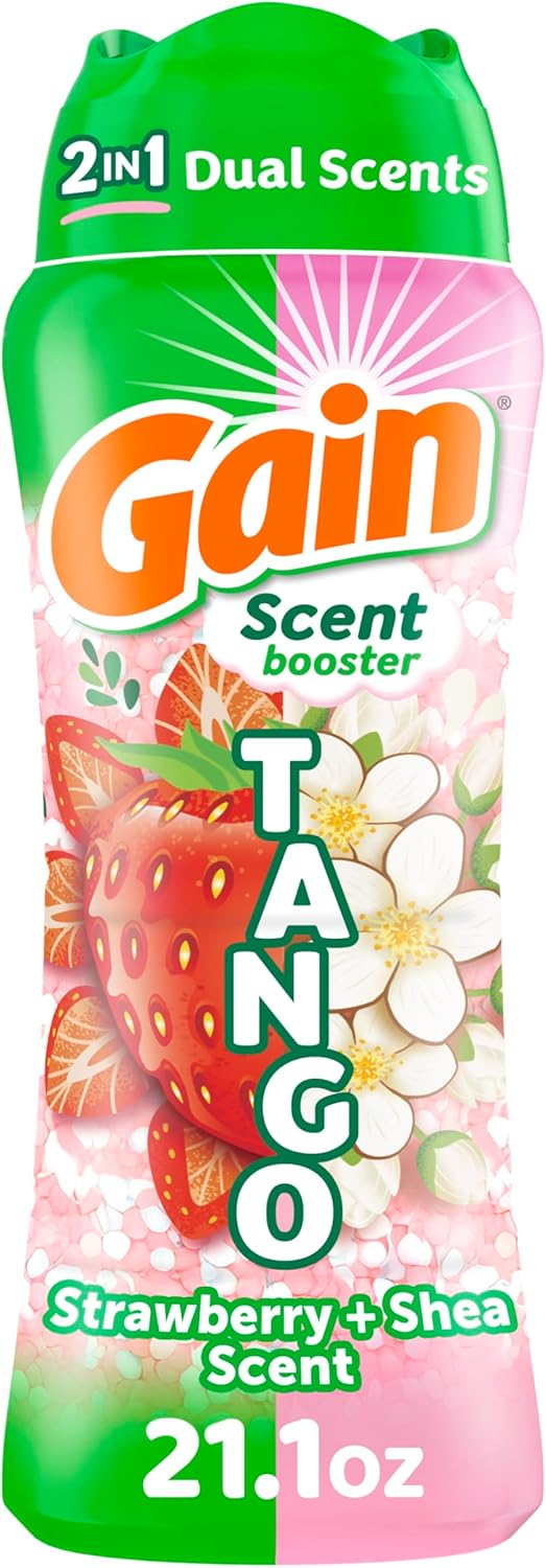 Gain Tango 2-in-1 Laundry Scent Booster Beads, Strawberry and Shea Scent, 21.1 oz, Laundry Beads