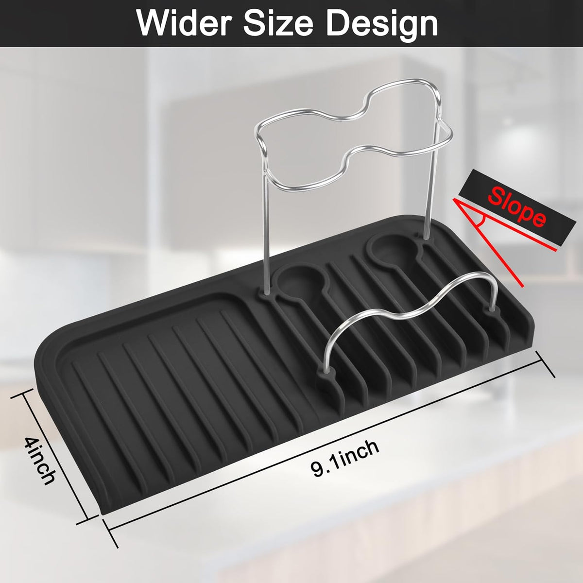 Gosmol Silicone Sponge Holder Rack Dish Soap Holder for Kitchen Counter, Waterproof Sponge Soap