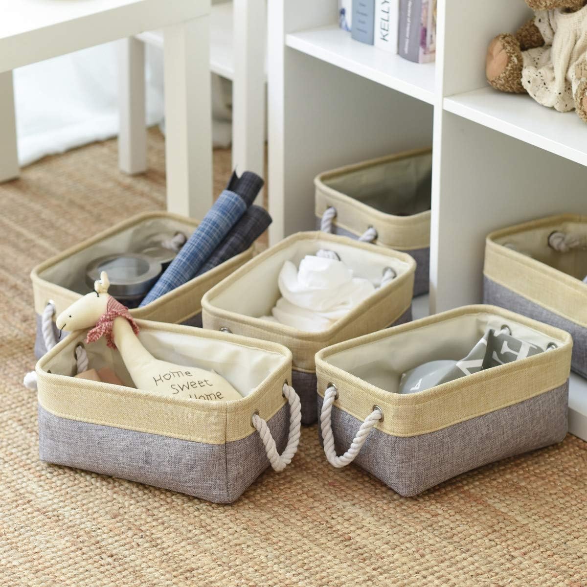 TheWarmHome Storage Baskets for Organizing - 11.8x7.8x5.2 inch Small 6 Pack Storage Bins for