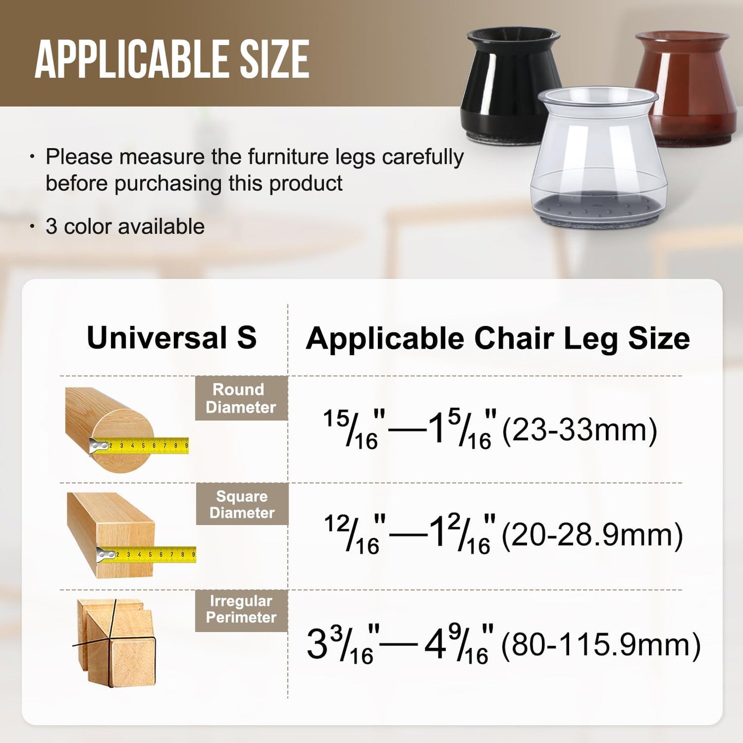 BUMACO Chair Leg Floor Protectors Chair Leg Protectors for Hardwood Floors Silicone Pads Covers to