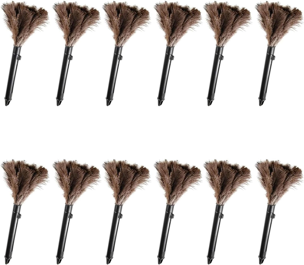 Retractable Feather Duster-Genuine Ostrich Feathers,Anti-Static,Reusable Eco-Friendly Handheld