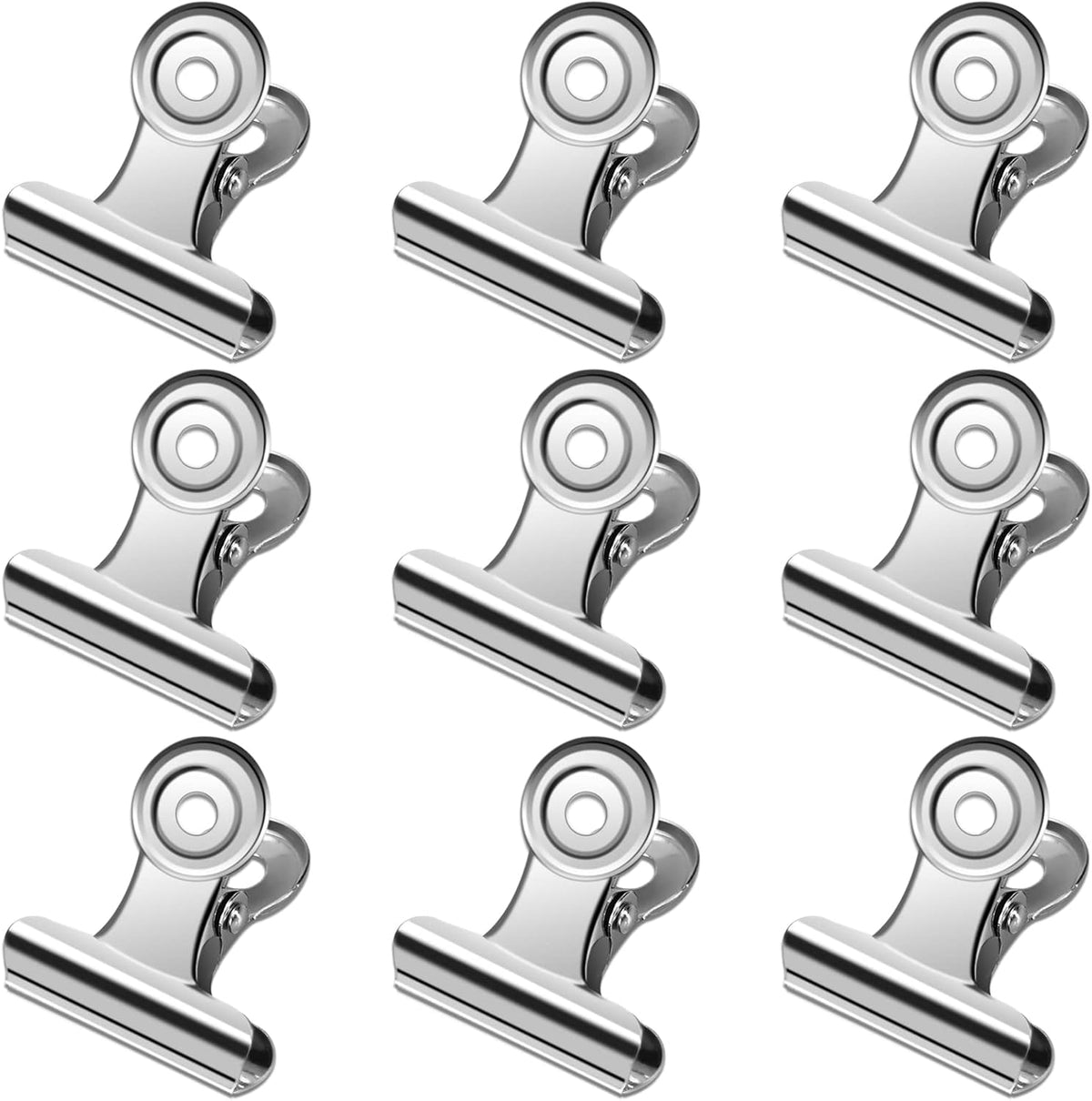 30 Pack Small Bull Clips 1.22 Inch Mini Metal Hinge Clips Binder Paper Hinge Clip for Office, Home