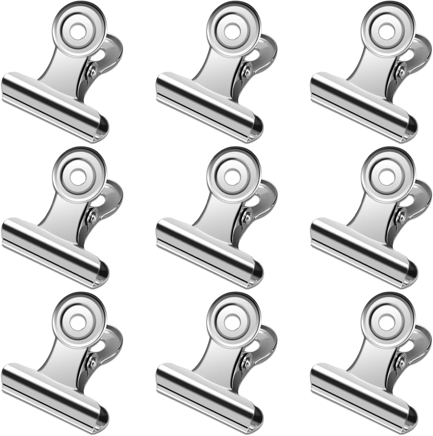 30 Pack Small Bull Clips 1.22 Inch Mini Metal Hinge Clips Binder Paper Hinge Clip for Office, Home