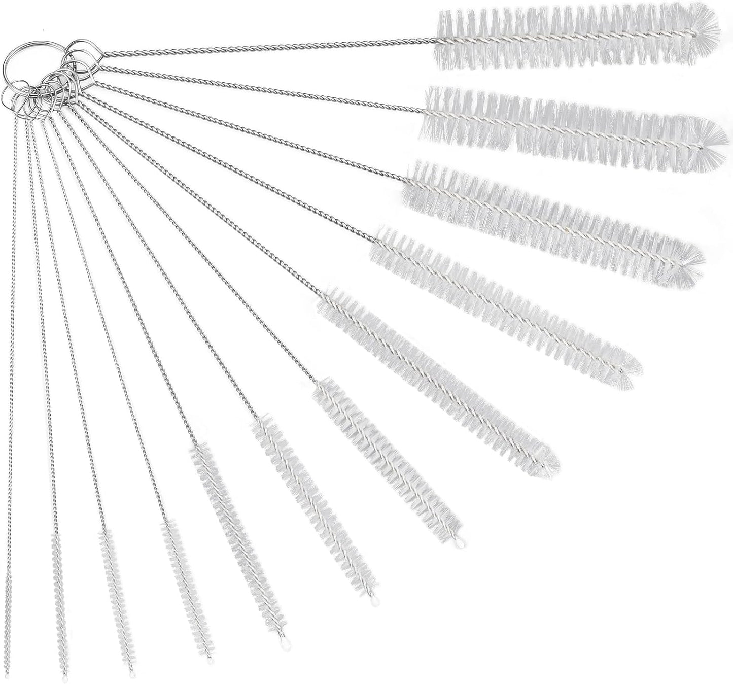 Straw Cleaner Brush Set, 12-Piece 11.8 Inch Long Botthle Cleaning Brush, Nylon Tube Brush Kit for