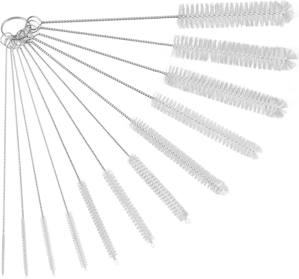 Straw Cleaner Brush Set, 12-Piece 11.8 Inch Long Botthle Cleaning Brush, Nylon Tube Brush Kit for