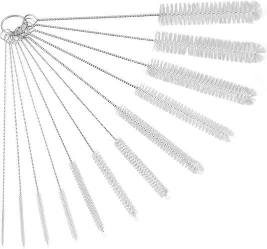 Straw Cleaner Brush Set, 12-Piece 11.8 Inch Long Botthle Cleaning Brush, Nylon Tube Brush Kit for