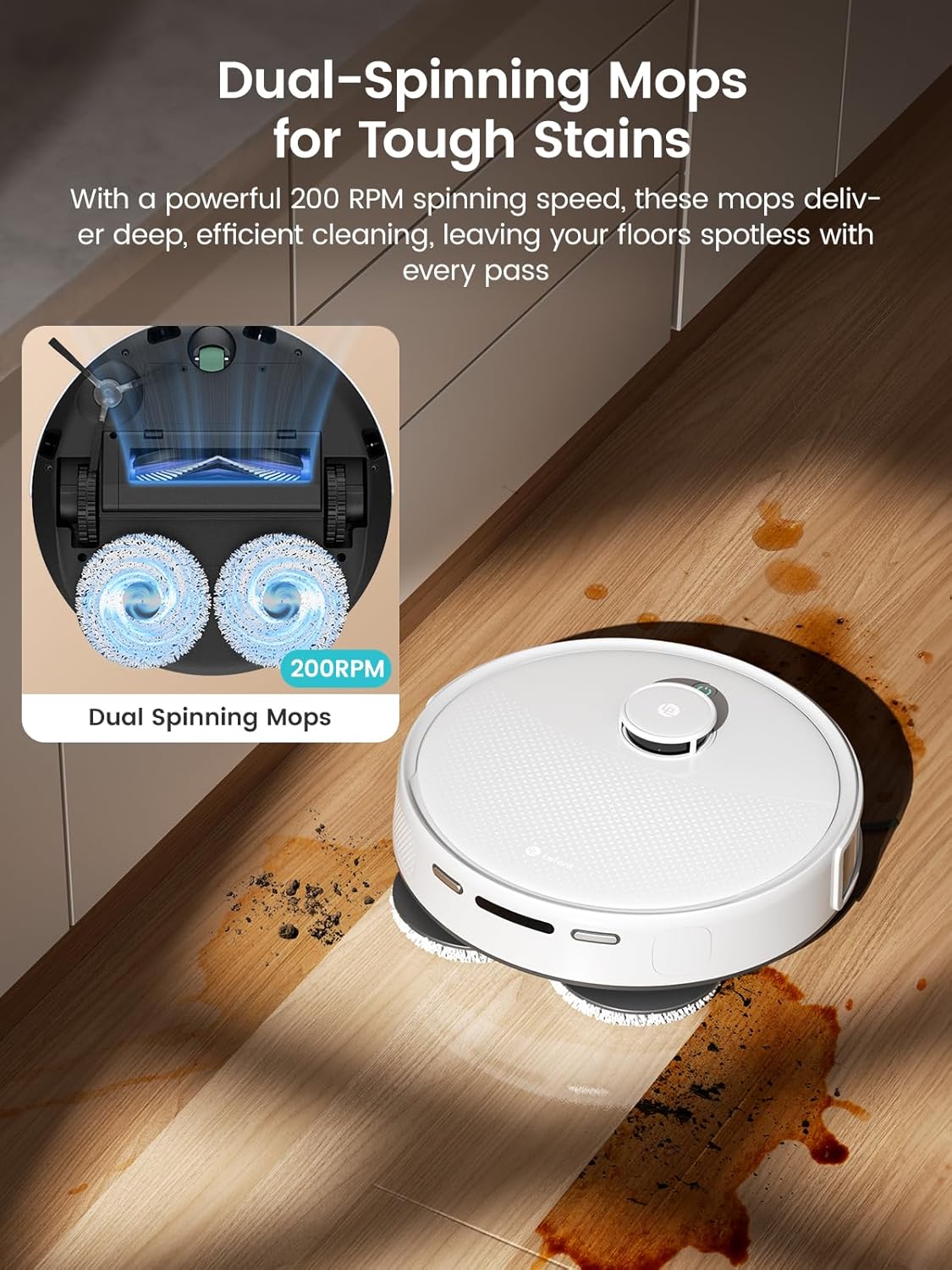 Lefant Robot Vacuum and Mop, 12000Pa Suction, Self Emptying, Auto Mop Washing and Drying for