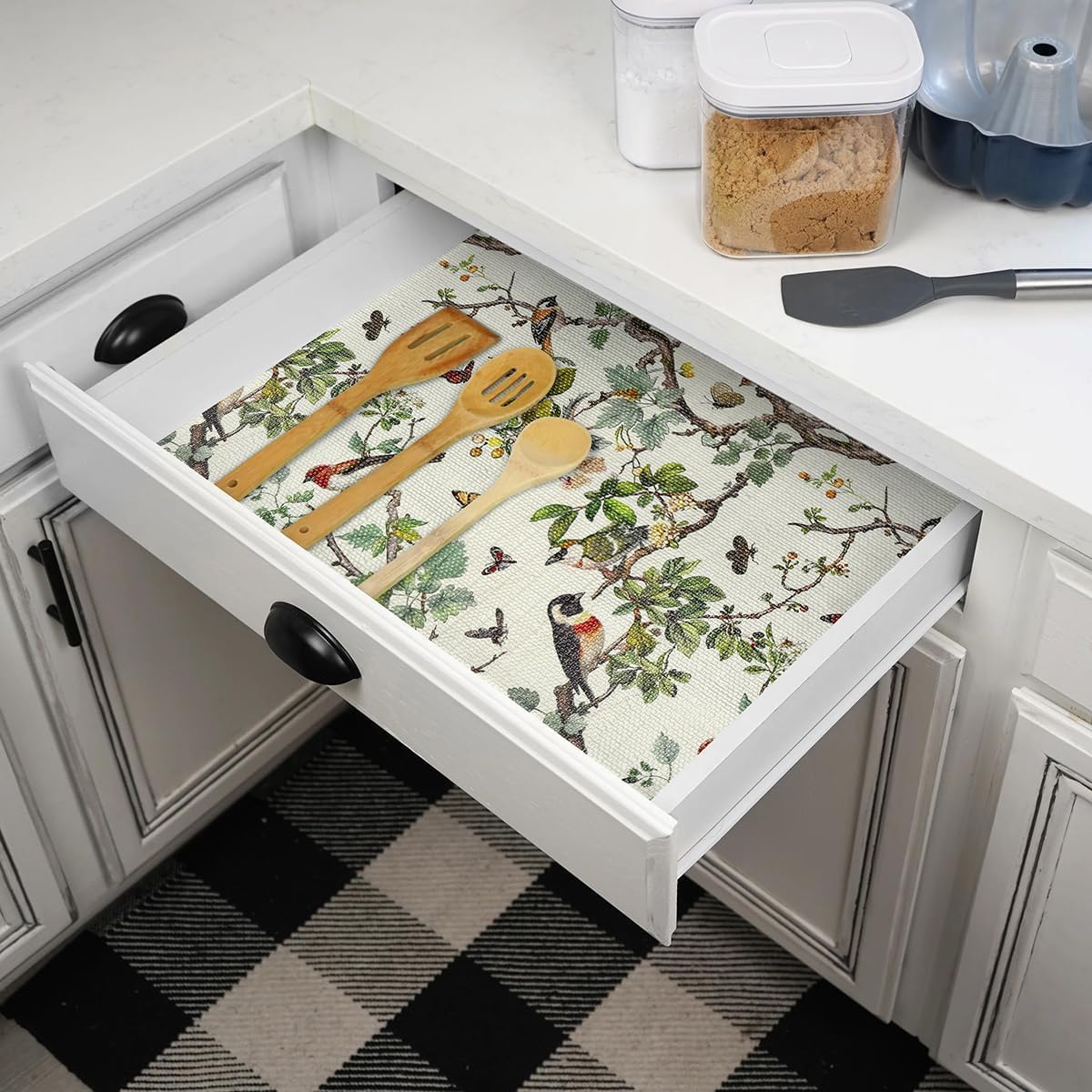 Shelf Liner for Kitchen Cabinets Non Adhesive Drawer Liner,Cabinet Liner for Shelves,Non Slip