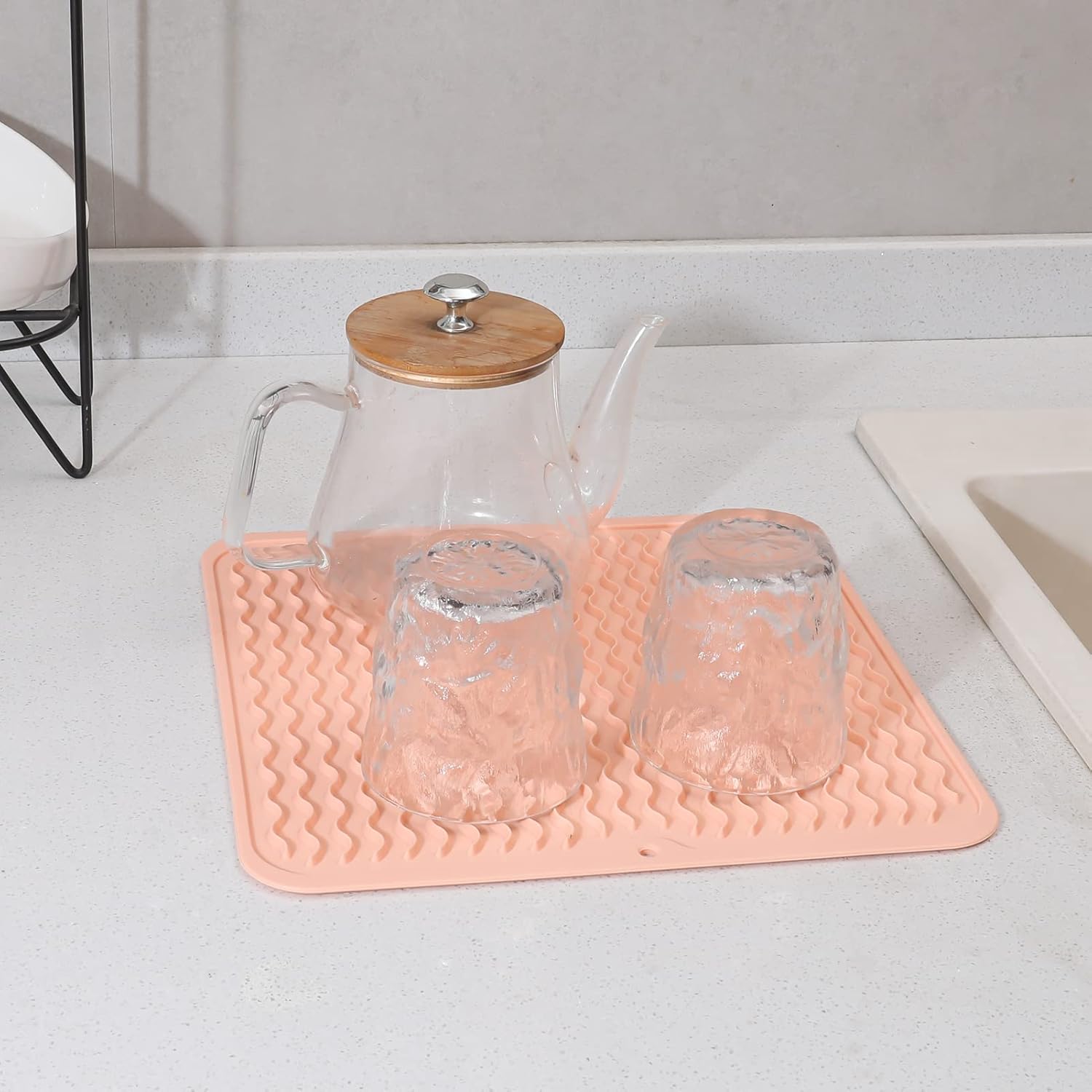 Silicone Dish Drying Mat for Multiple Usage,Easy clean,Eco-friendly,Heat-resistant Silicone Mat for
