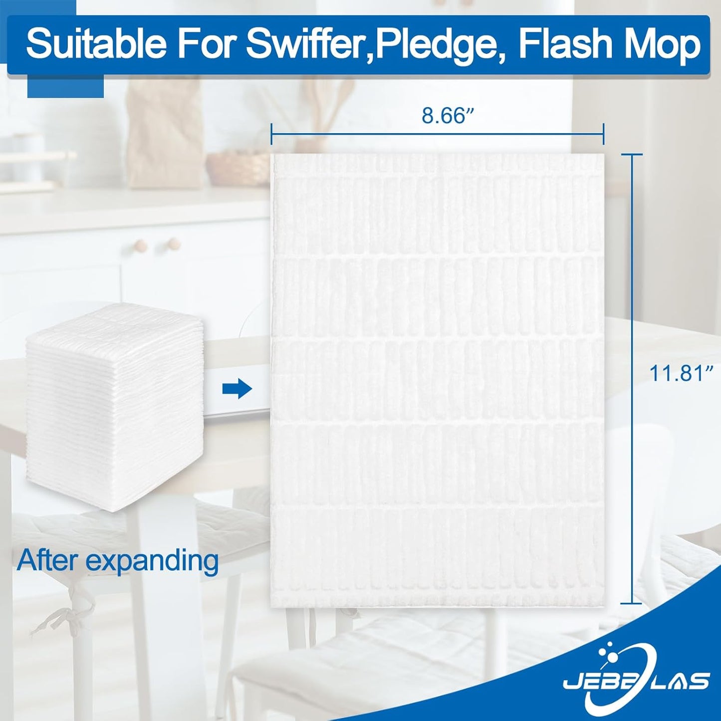 JEBBLAS Disposable Mop Cloth Dry Sweeping Pad for Floor Mop Sweeping Cloths Multi Surface Refills