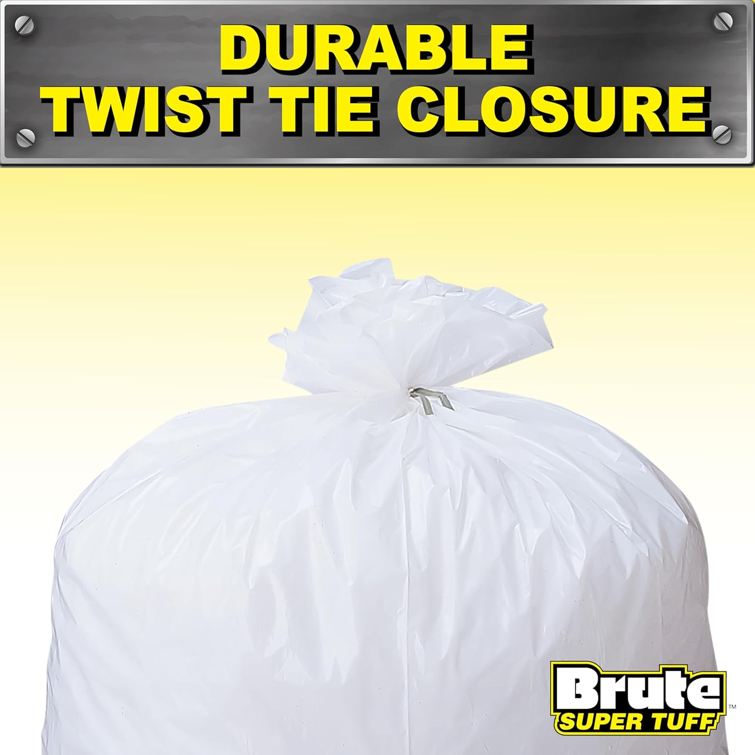 Heavy Duty Kitchen Compactor Bags, Twist Tie Closure, White, Clean Fresh Scent with Odor Protect