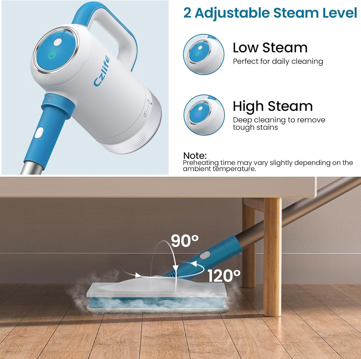 13-in-1 Steam Mop, Handheld Steam Cleaner for Home and Floor Cleaning, Floor Steamers for Hardwood