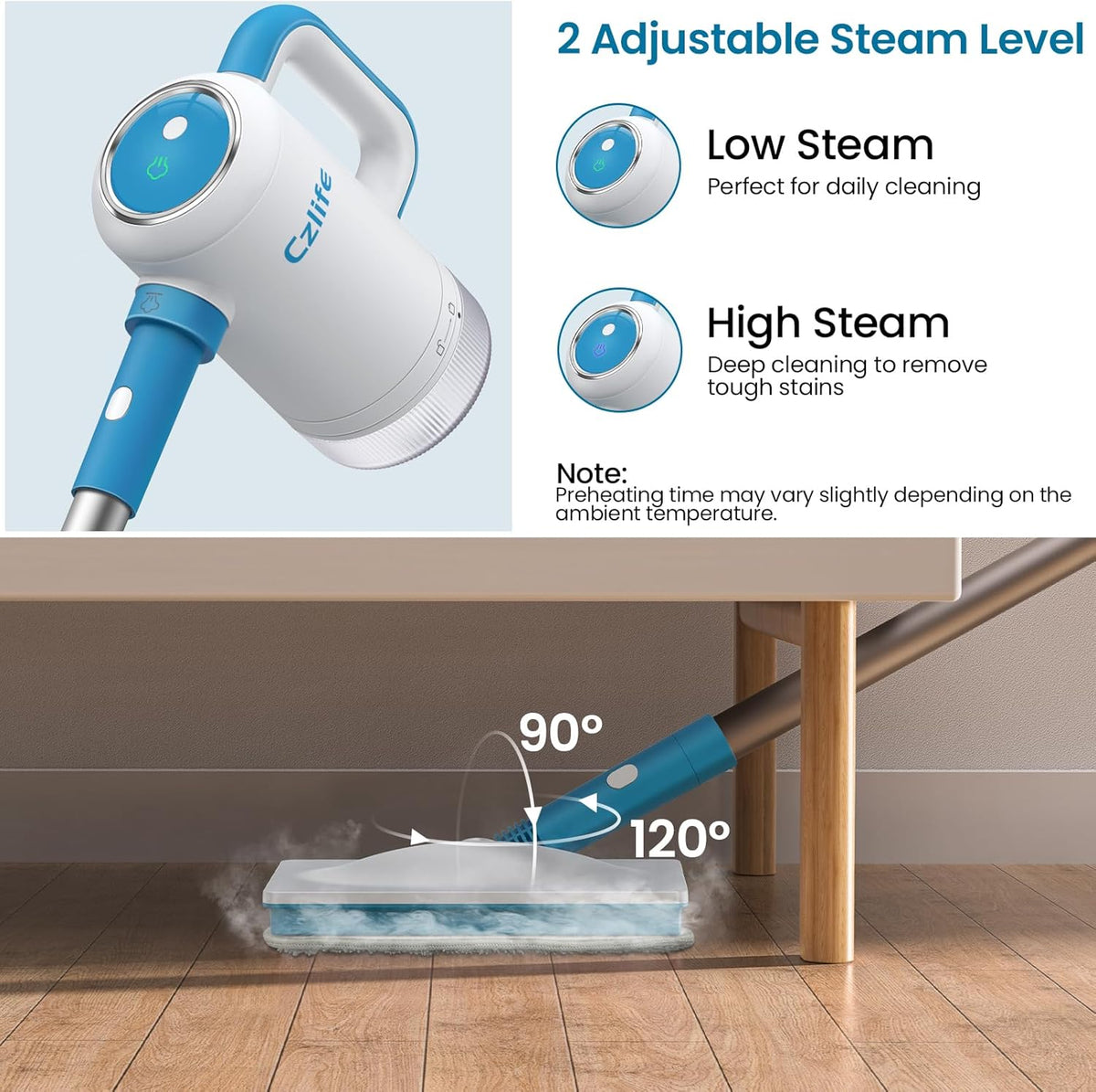 13-in-1 Steam Mop, Handheld Steam Cleaner for Home and Floor Cleaning, Floor Steamers for Hardwood