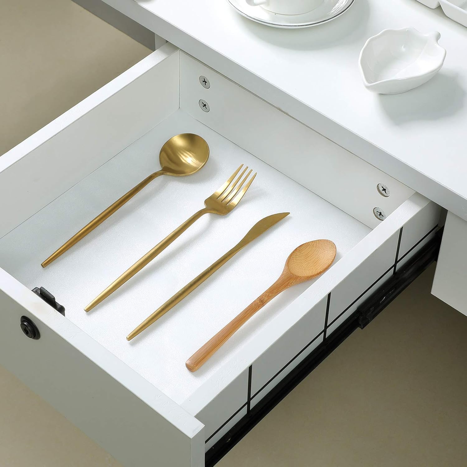 Shelf Liner Silicone Shelf Liners for Kitchen Cabinets Non-Adhesive Non-Slip Waterproof Cabinet