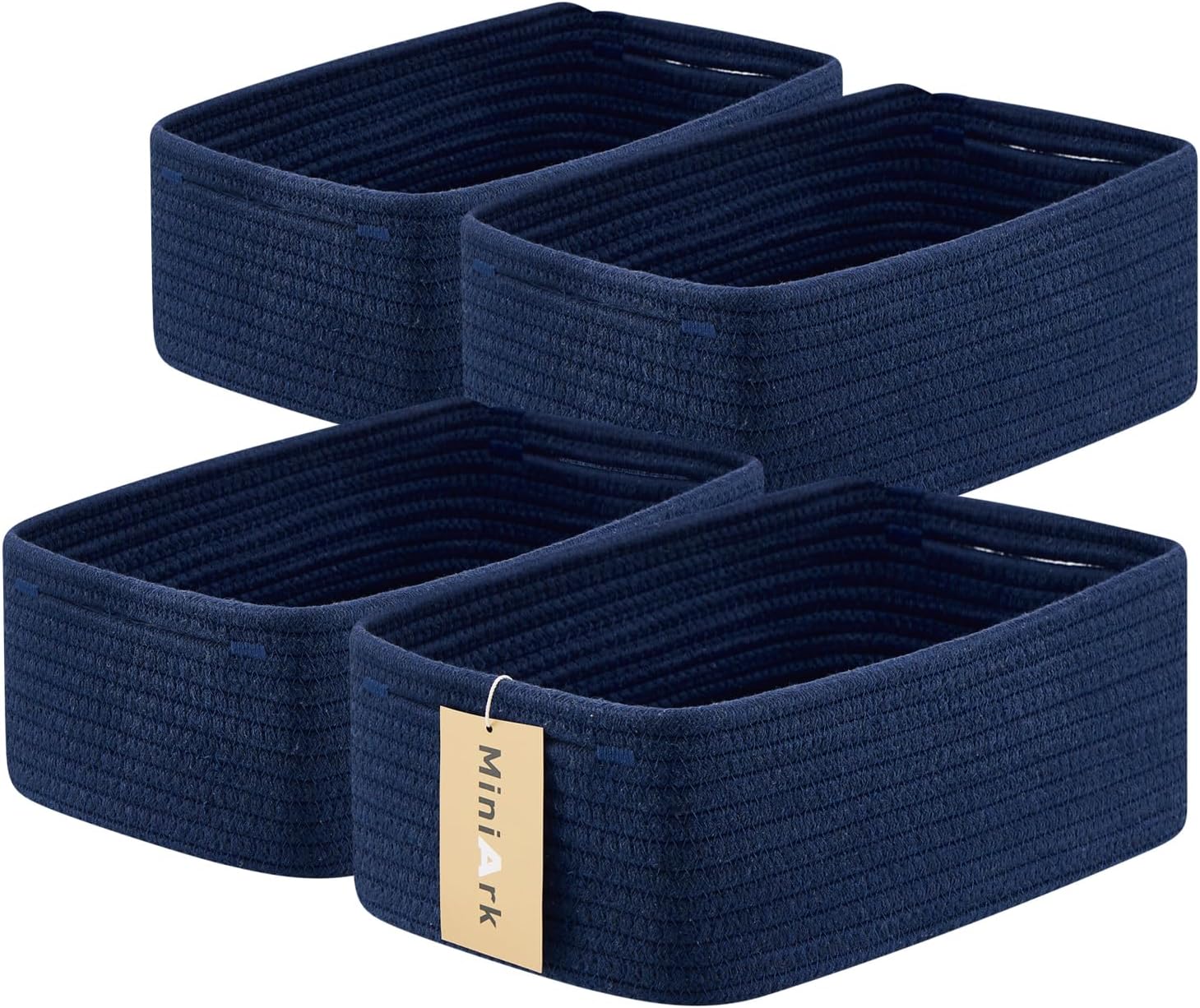 Small Storage Baskets for Organizing | Closet Organizer Bins | Shelf Toy Basket | Woven Rope