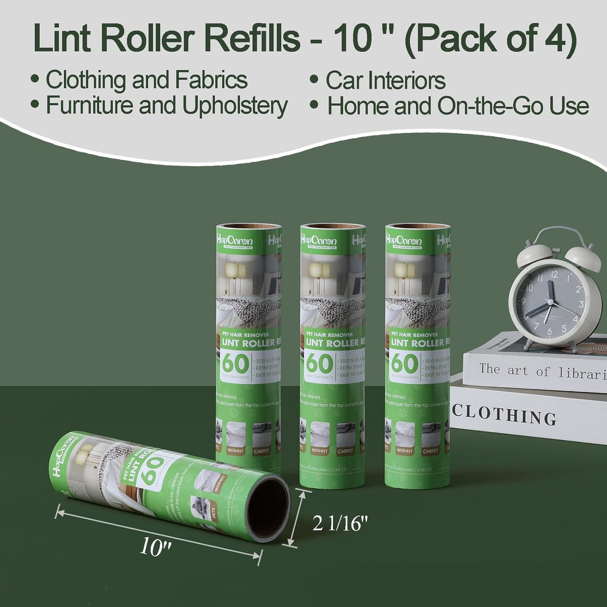 10 inch Mega Lint Roller Refills for Evercare Pet Mega Lint Roller and Leo Cleaning Roller, Fits