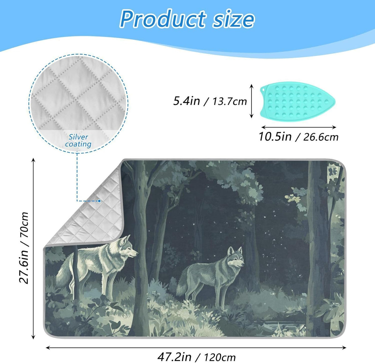 Ironing Mat Portable Ironing Pad Ironing Blanket for Table Top Heat Resistance Double-Side Using