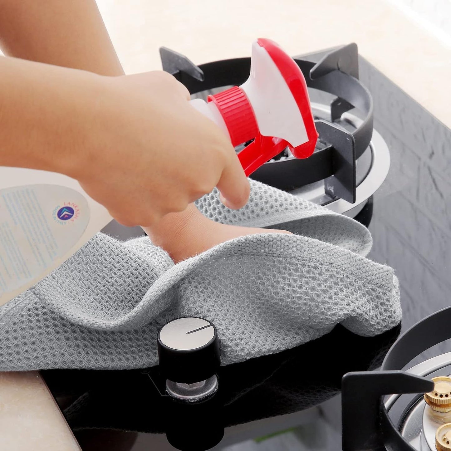 Homaxy 100% Cotton Waffle Weave Kitchen Dish Towels, Ultra Soft Absorbent Quick Drying Cleaning