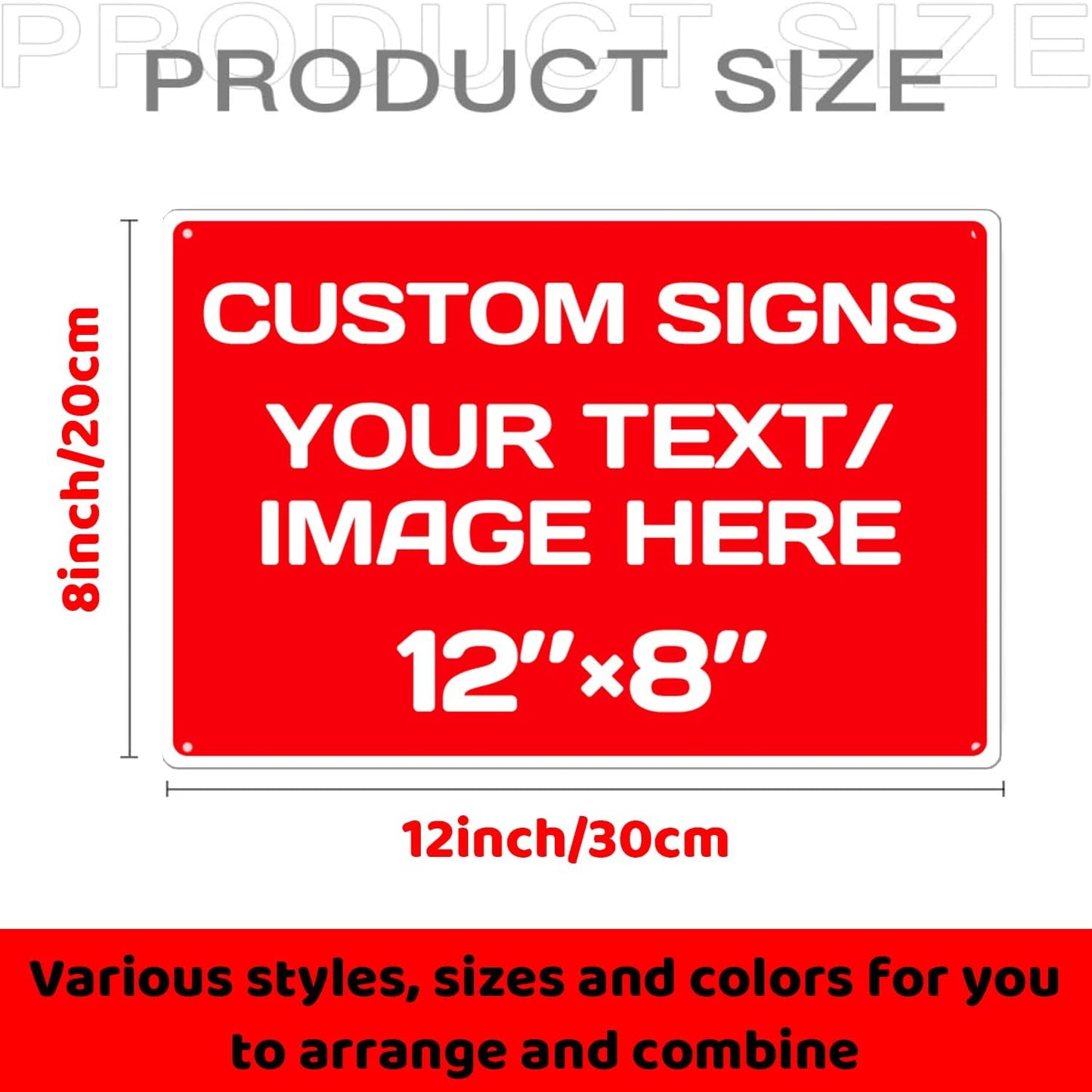 Personalized Aluminum Weatherproof Metal Sign - Multiple Sizes, Custom Text & Picture, Hazard