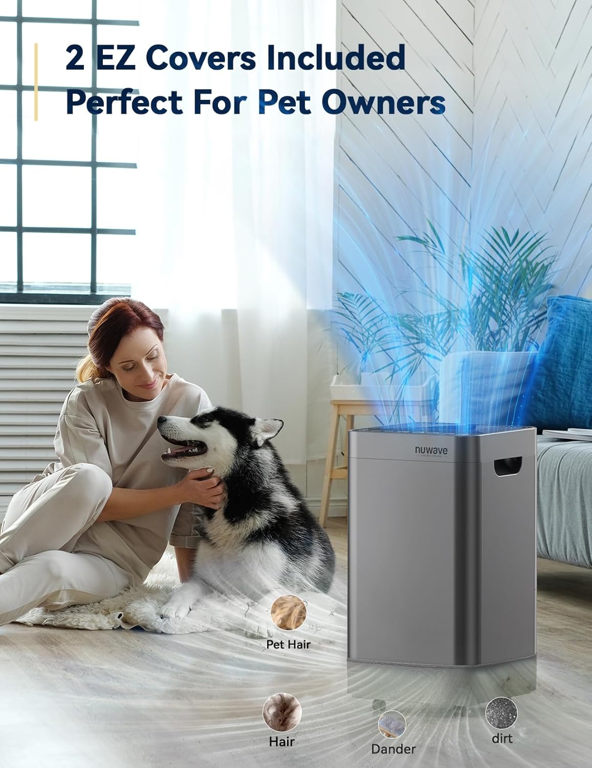 Nuwave Air Purifier for Extra Large Room 2934 Sq Ft, OxyPure Smart Air Purifier with 5 Stage