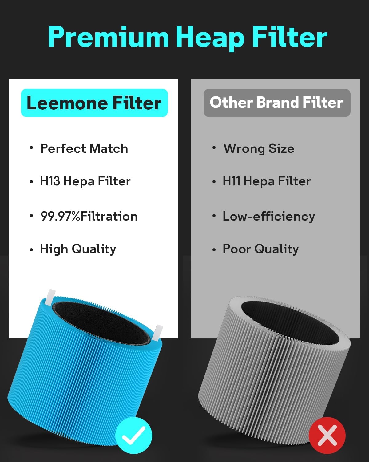 Leemone 2 Pack mini Max AllergenBlock Filter Compatible with Blueair Blue Pure Mini Max Air