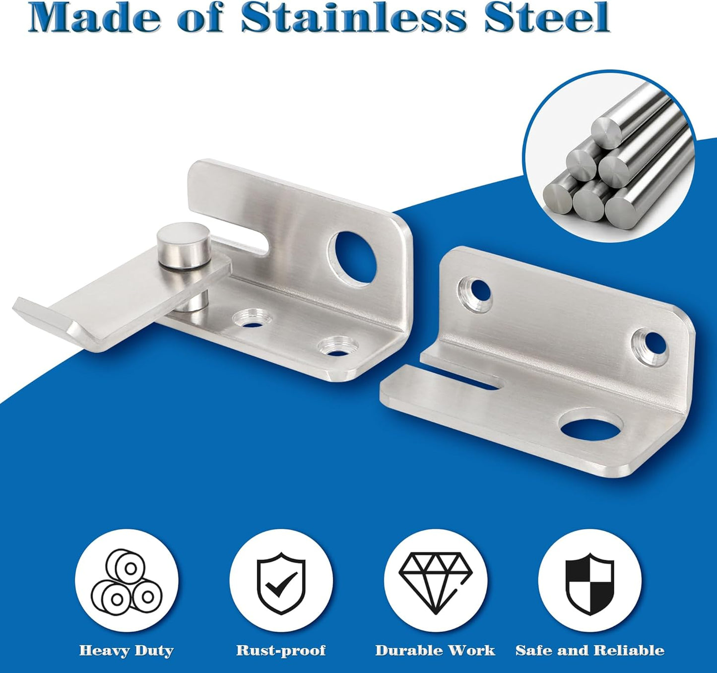Alise Flip Latch,Gate Latches Slide Bolt Latch Safety Door Lock Catch for Barn Cabinet Pet Cage