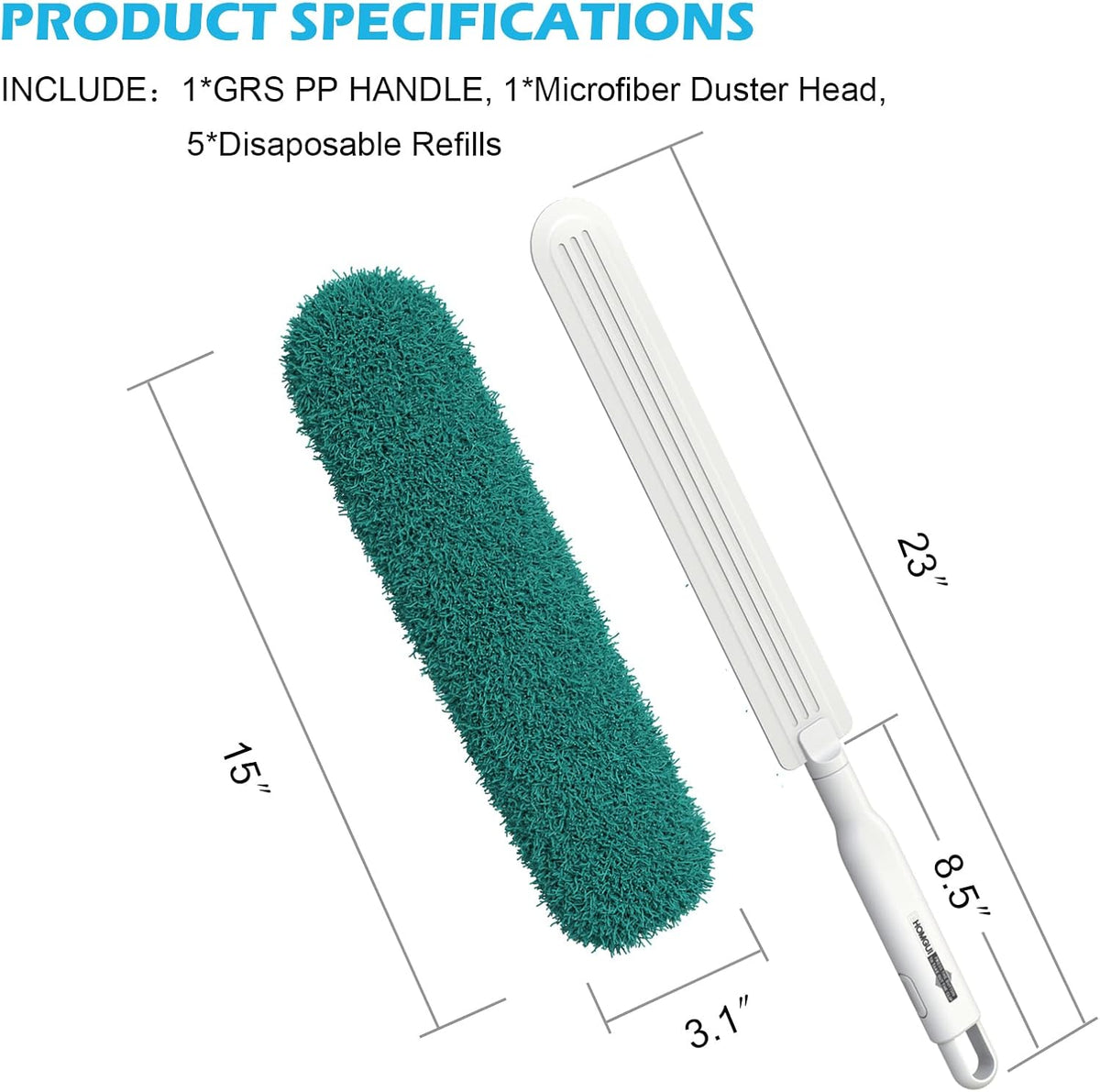 Microfiber Duster, Feather Duster, Dusters for Cleaning, Washable Dusters with Reusable Microfiber