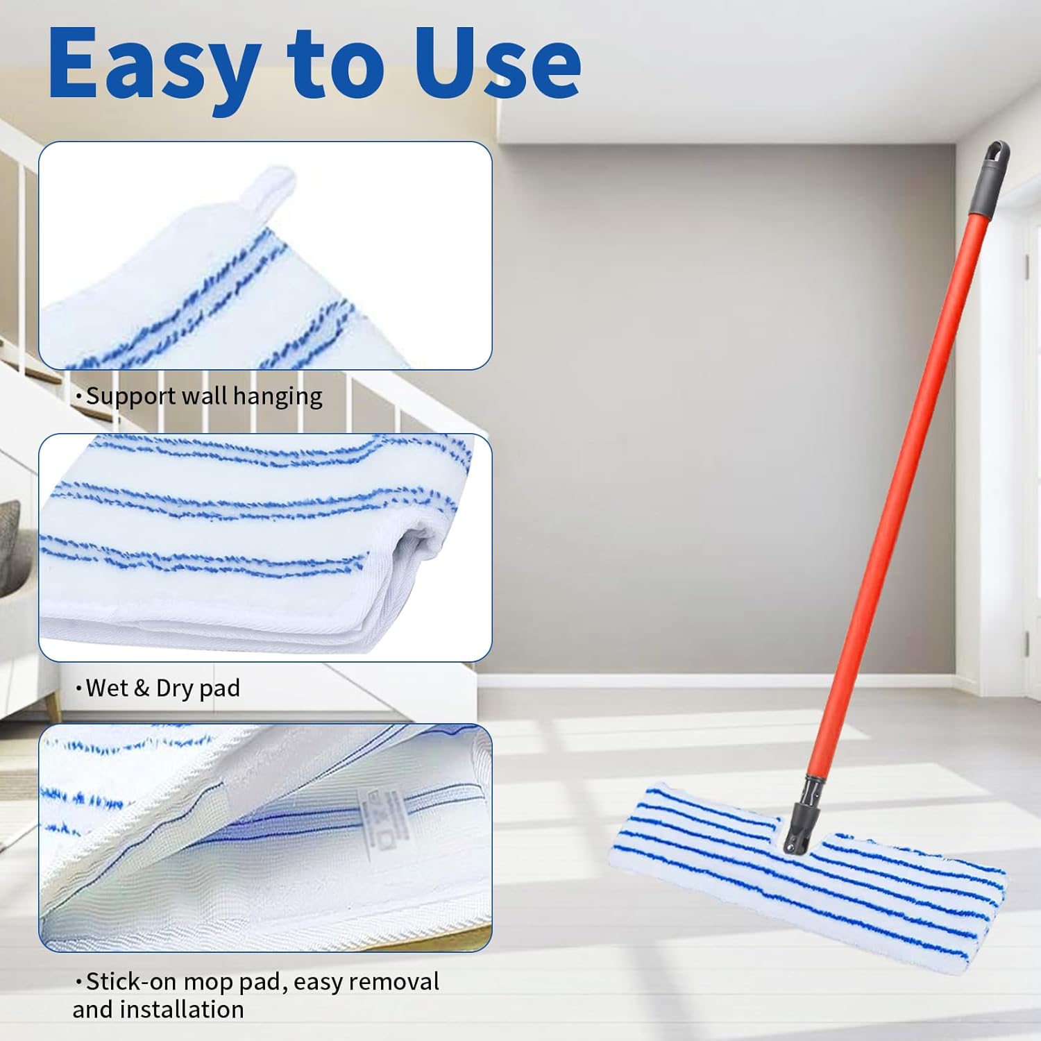 4 Pack Microfiber Mop Pads for O Cedar Mop Replace Head, Flip Mop Refills Compatible with O-Cedar