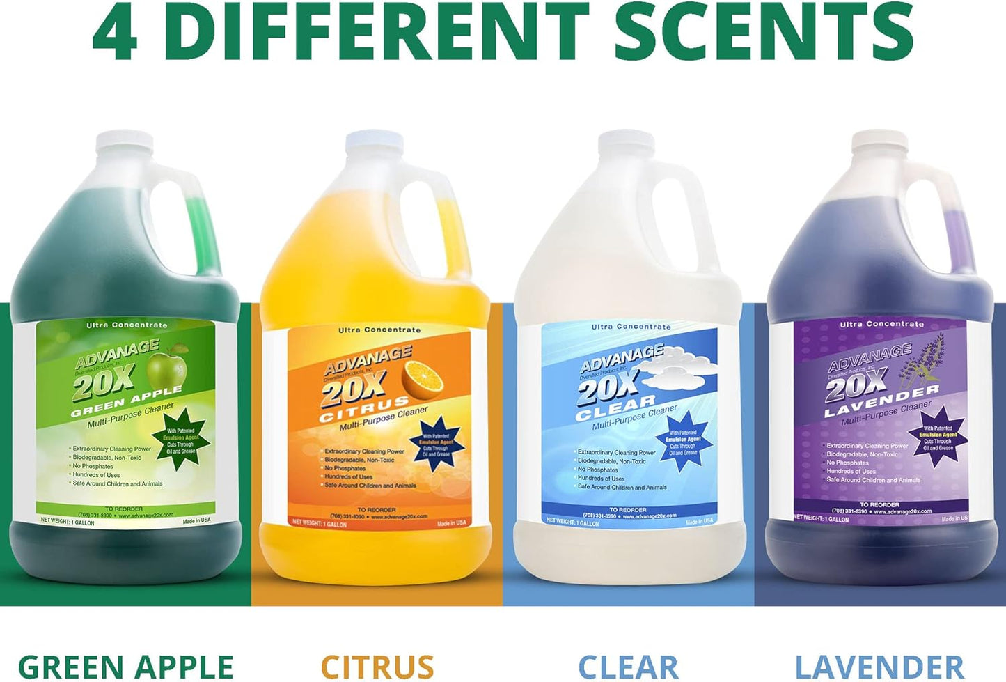 All Purpose Cleaner Concentrate - Advanage 20X The Wonder Cleaner Green Apple for All Surfaces
