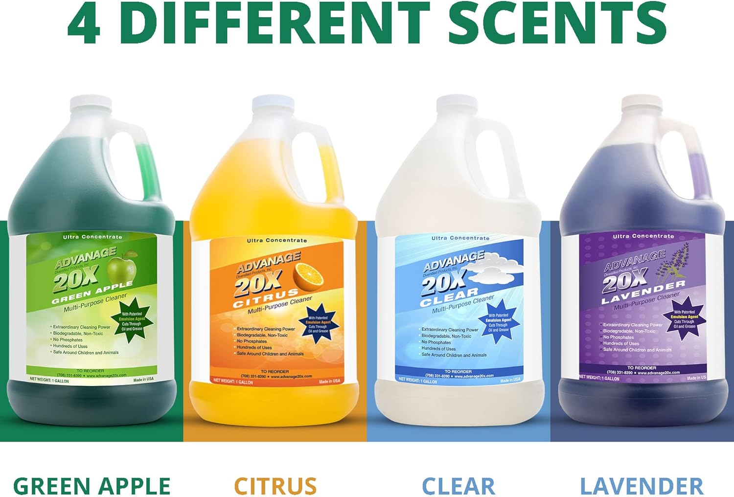 All Purpose Cleaner Concentrate - Advanage 20X The Wonder Cleaner Green Apple for All Surfaces