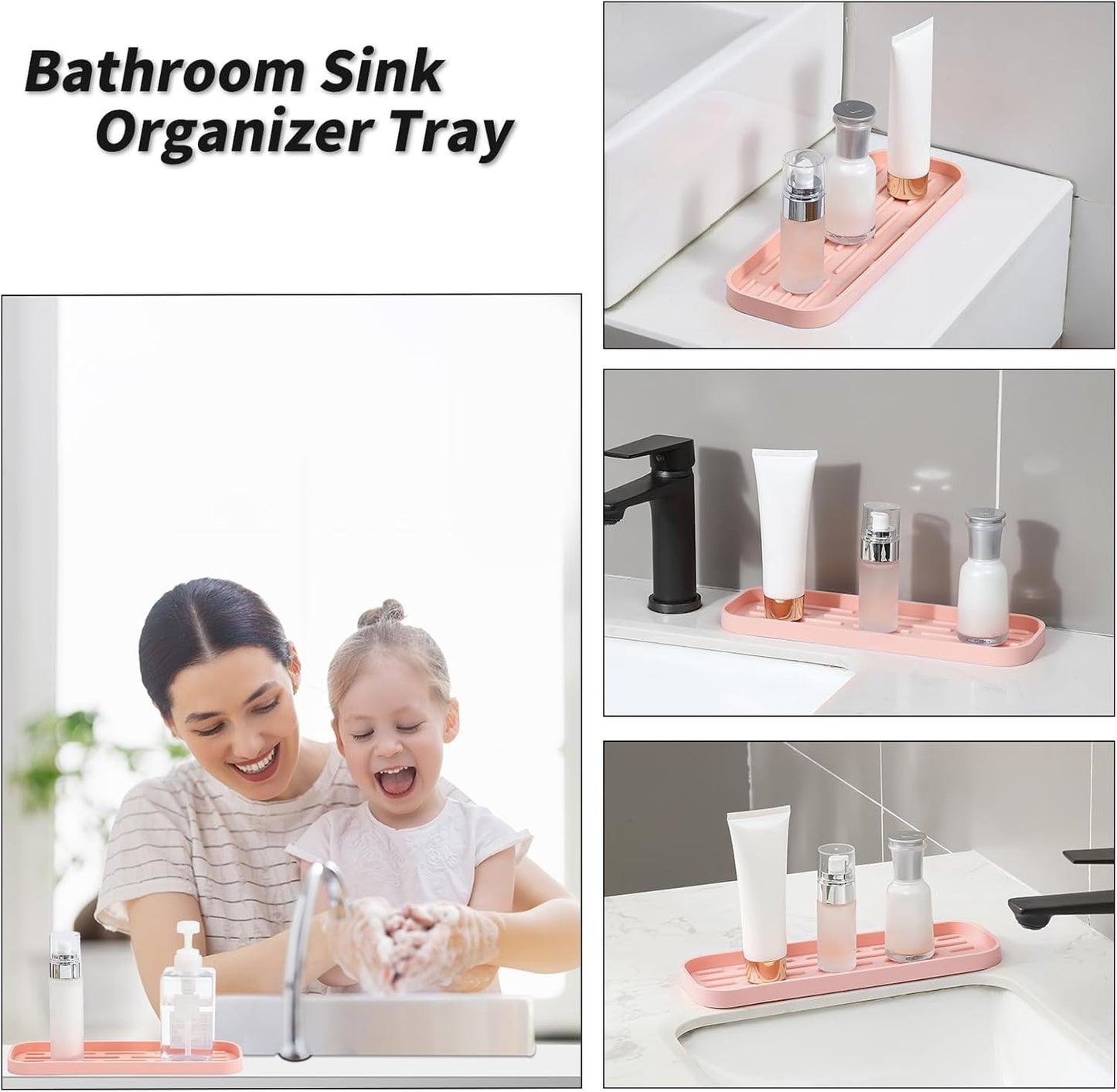 Silicone Kitchen Sink Organizer Tray for Multiple Usage,Easy Clean,Eco-Friendly Sponges Holder for