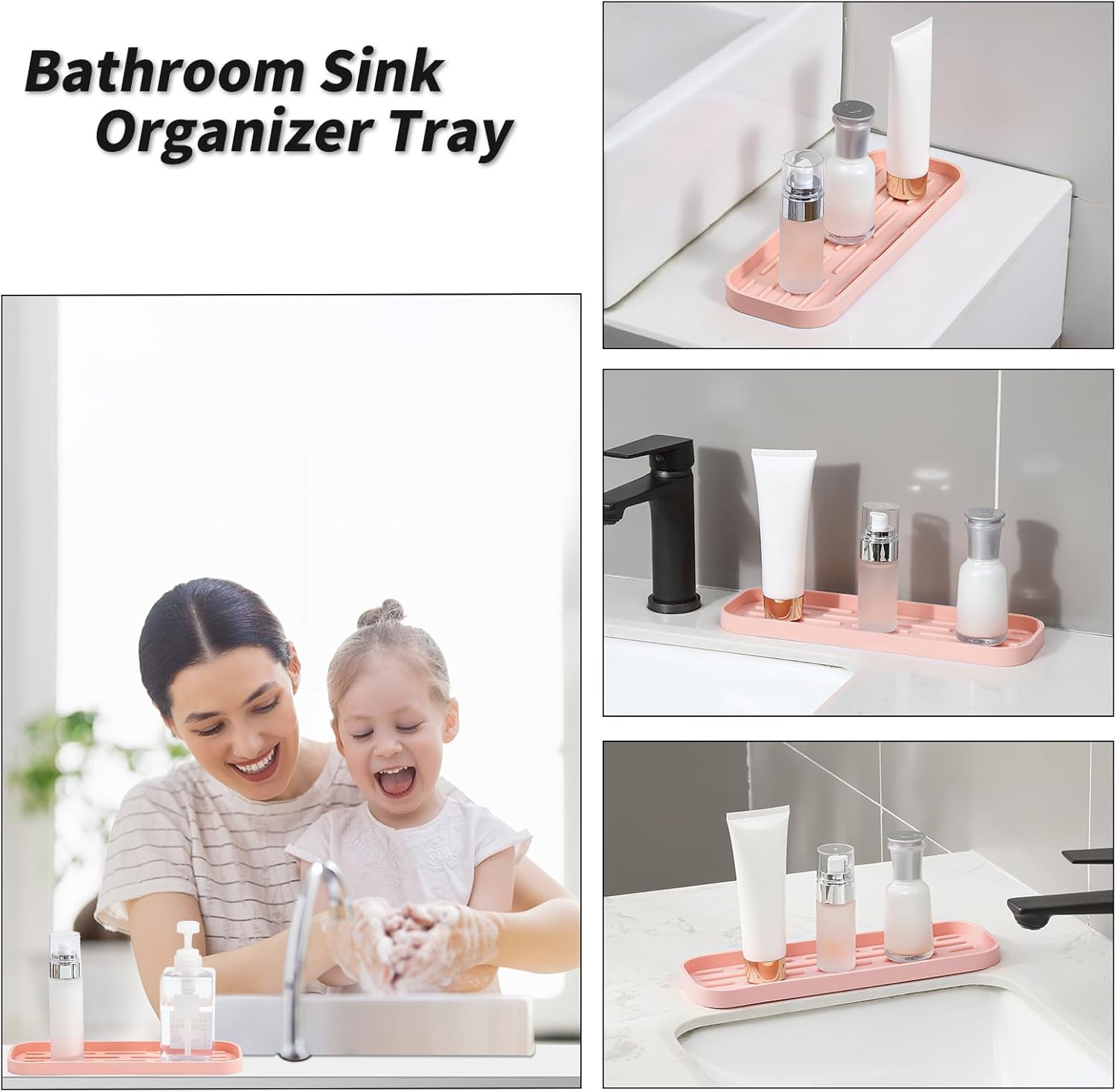 Silicone Kitchen Sink Organizer Tray for Multiple Usage,Easy Clean,Eco-Friendly Sponges Holder for