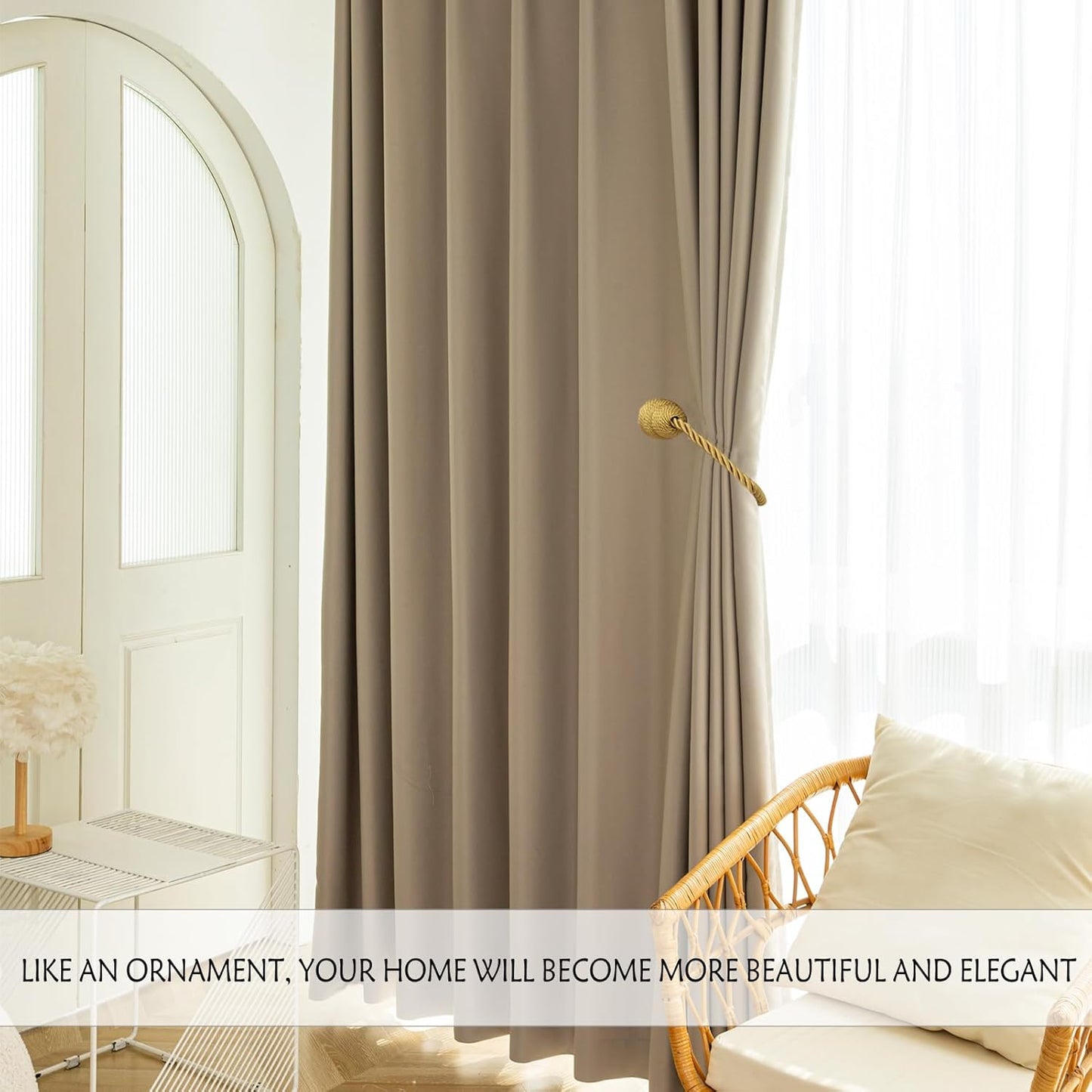 Magnetic Curtain Tiebacks Rope Curtain Tie Backs for Curtains 6 Pack Curtain Holders for Drapes