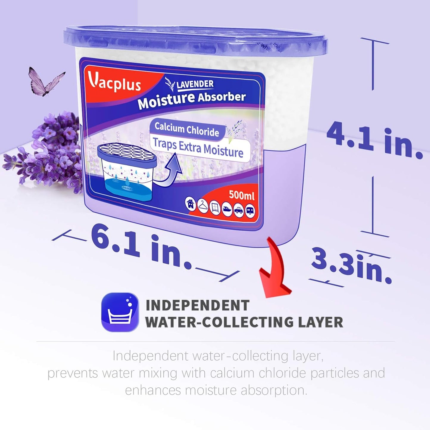Vacplus Moisture Absorbers 6 Pack, 10.5 Oz Portable Humidity Absorber Boxes for Your Bathroom