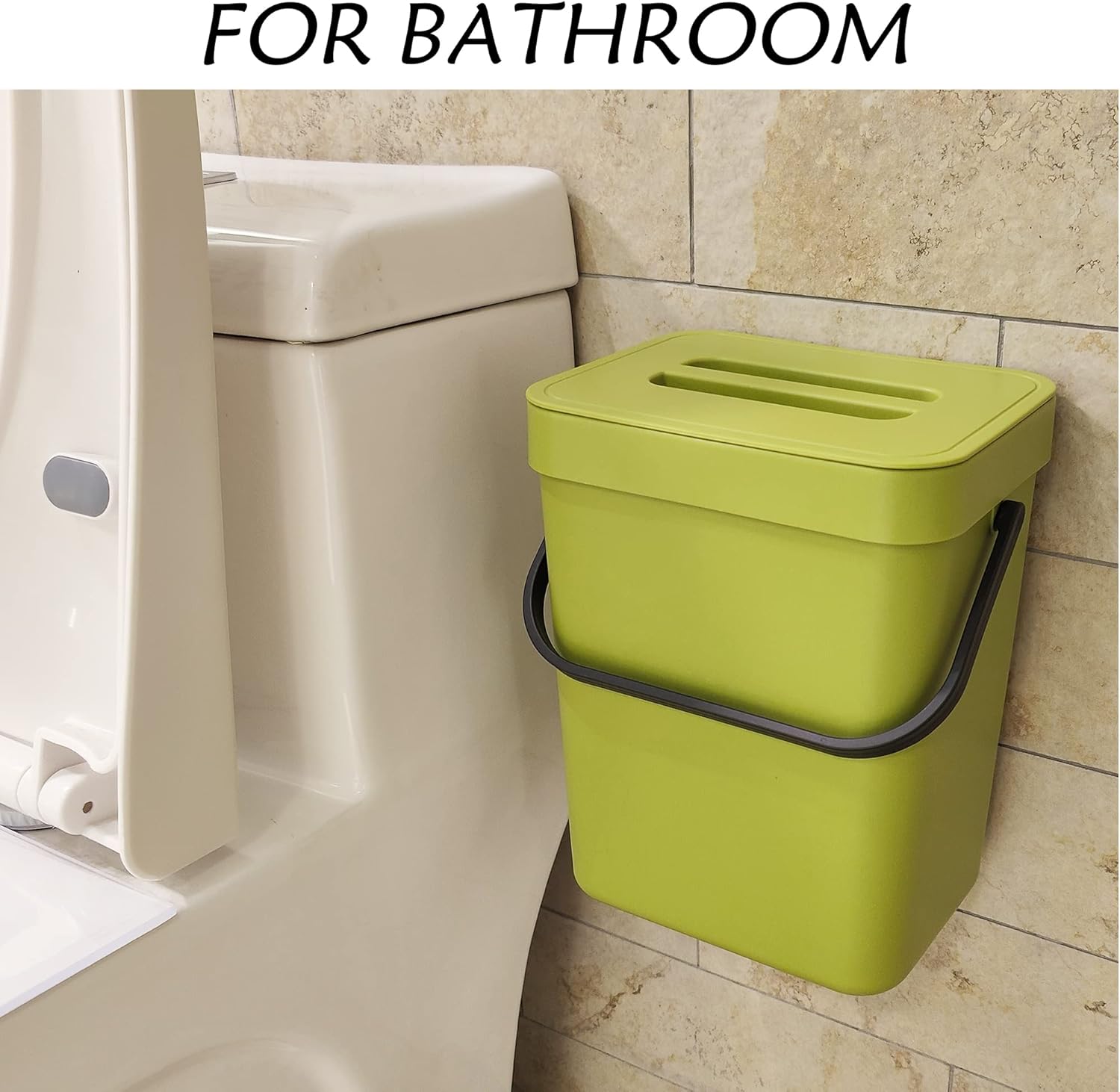 stonespace Small Kitchen Trash Can with Lid, Compost Bin Indoor Kitchen Sealed, Under Sink Trash