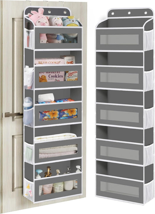 Over The Door Organizer, 5 Shelves Closet Door Hanging Organizer with 10 Mesh Pockets, Nursery