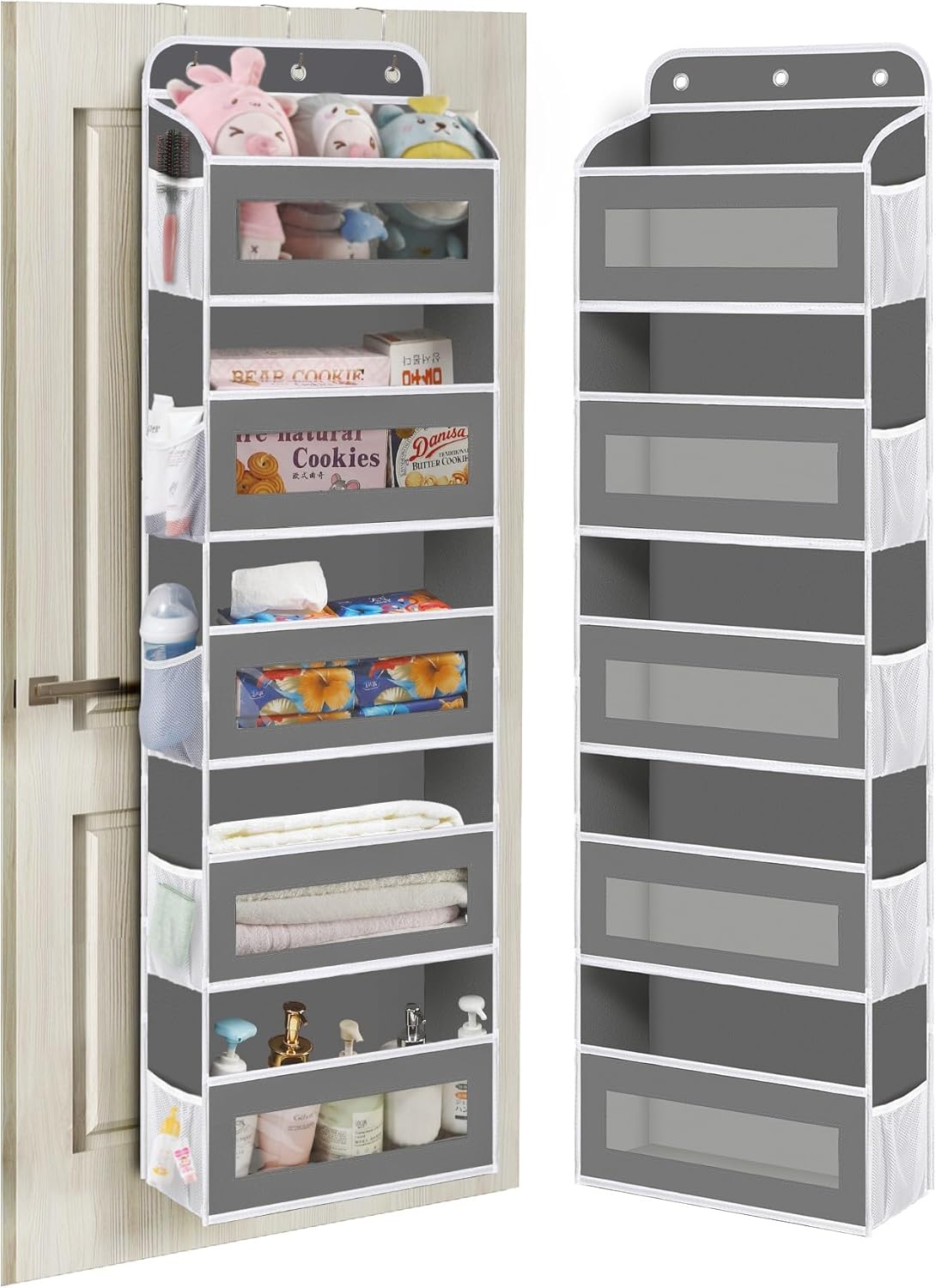 Over The Door Organizer, 5 Shelves Closet Door Hanging Storage and Organizer with 10 Mesh Pockets