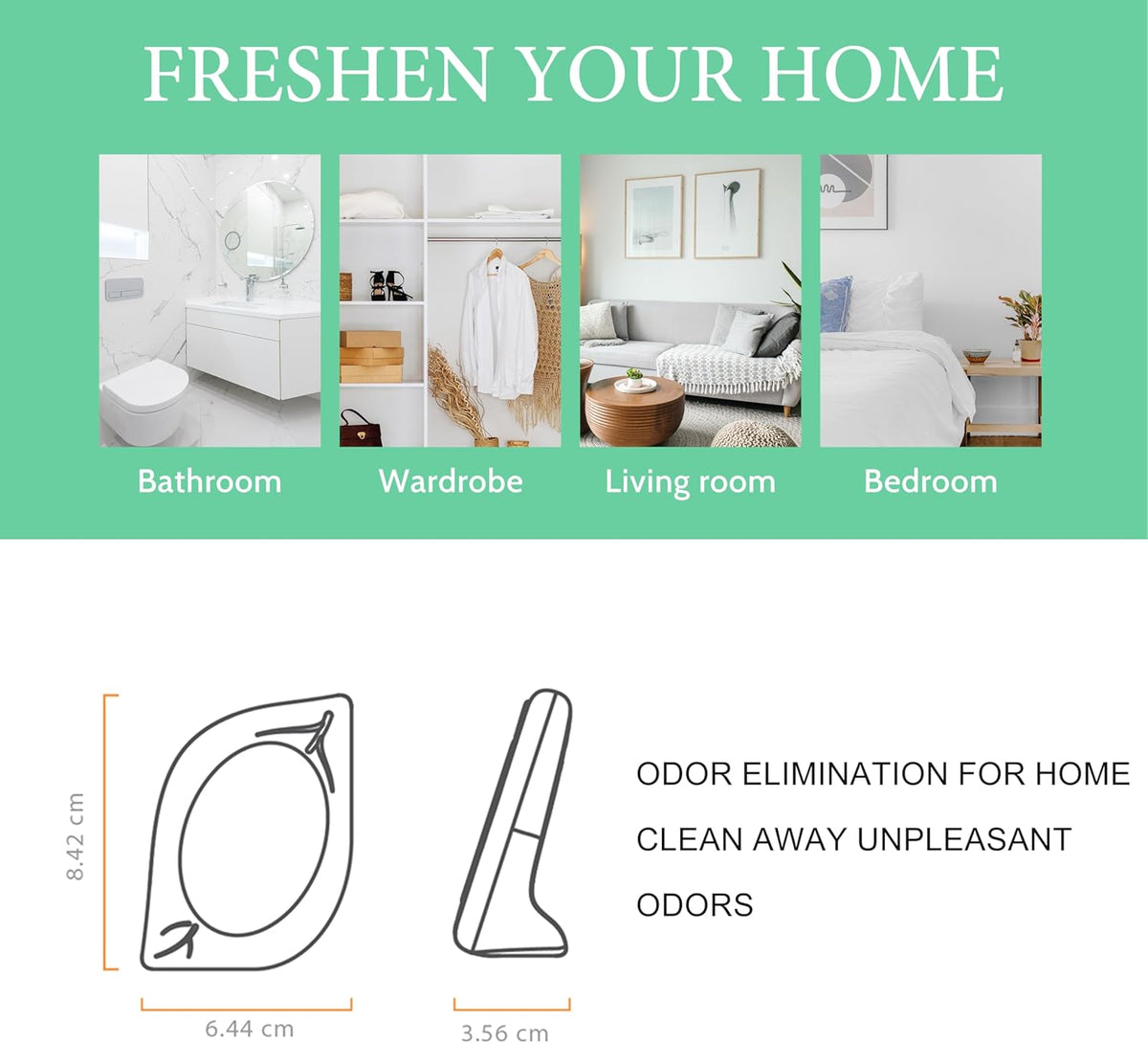 Air Freshener for Home, 4 Pack, Eucalyptus & Mint, Odor Eliminator for Small Area Closets Bathroom