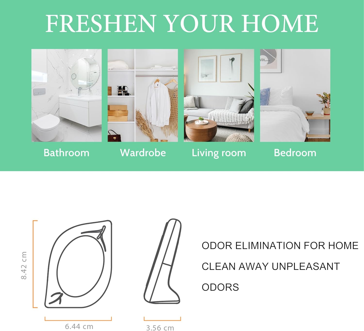 Air Freshener for Home, 4 Pack, Eucalyptus & Mint, Odor Eliminator for Small Area Closets Bathroom