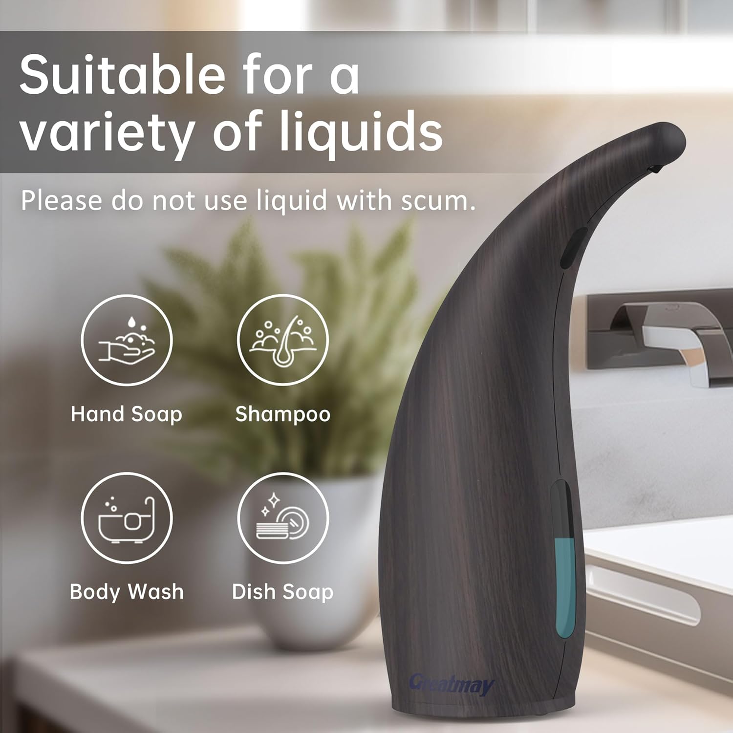 Adjustable Automatic Soap Dispenser Touchless, 4 Adjustable Levels Touchless Sensor Liquid Soap
