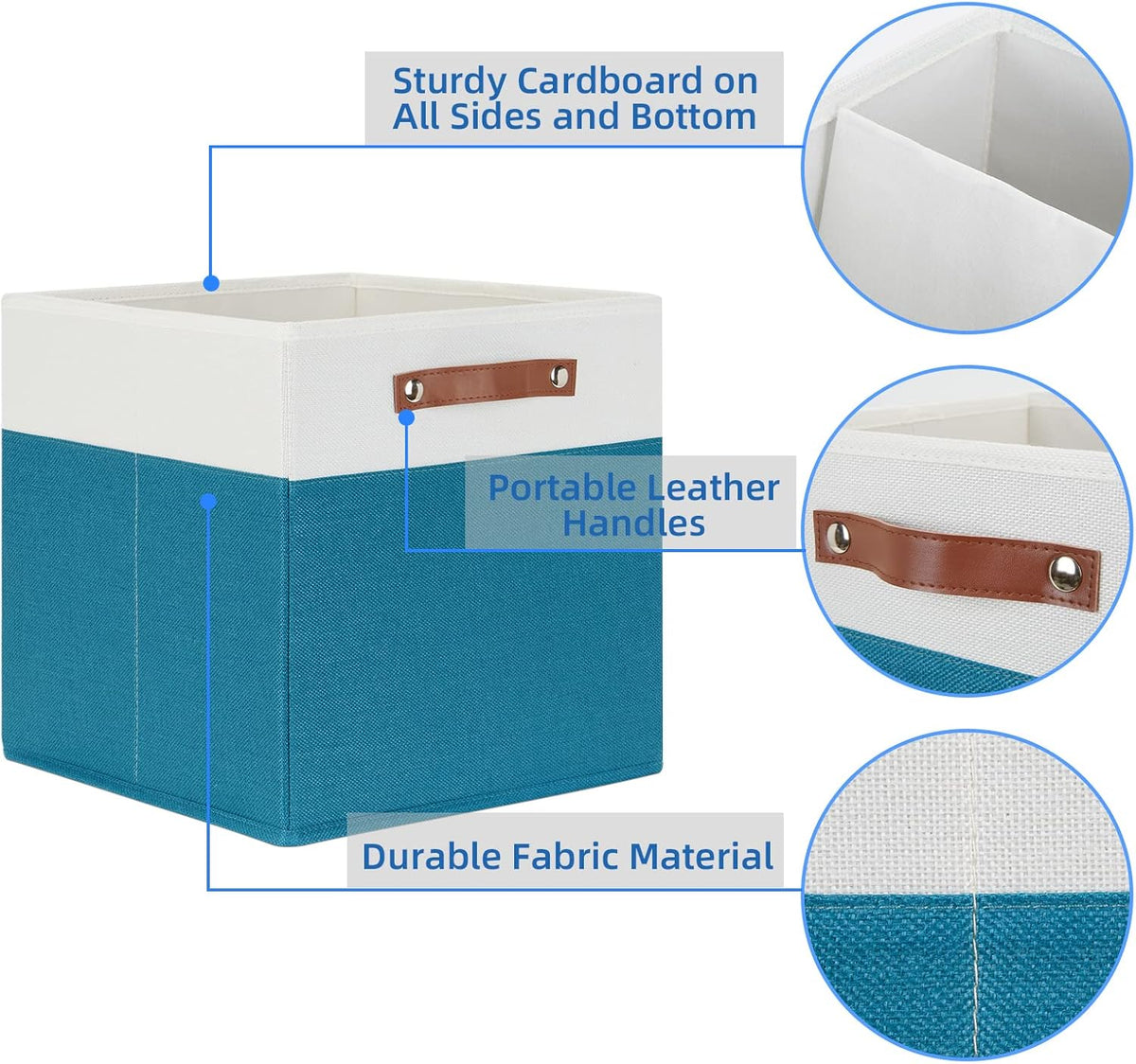 Temary Cube Storage Bins Storage Cube Bins for Home, 4 Pack Fabric Storage Bins for Organization