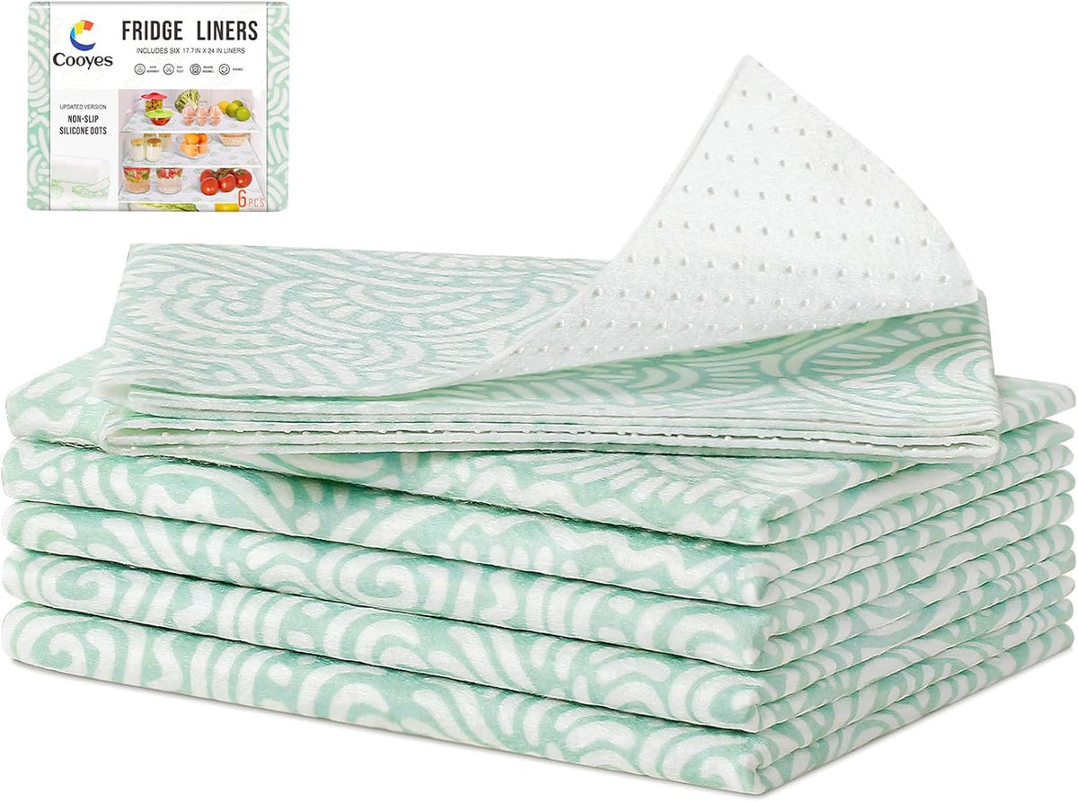 Cooyes 17.7" × 24" Fridge Liners for Refrigerator, Drawer & Shelf Liners for Kitchen Cabinets