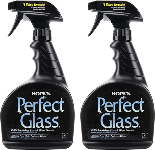 HOPE'S Perfect Glass Cleaner Spray, Streak-Free, Ammonia-Free Window, Mirror, Screen, Tinted Glass