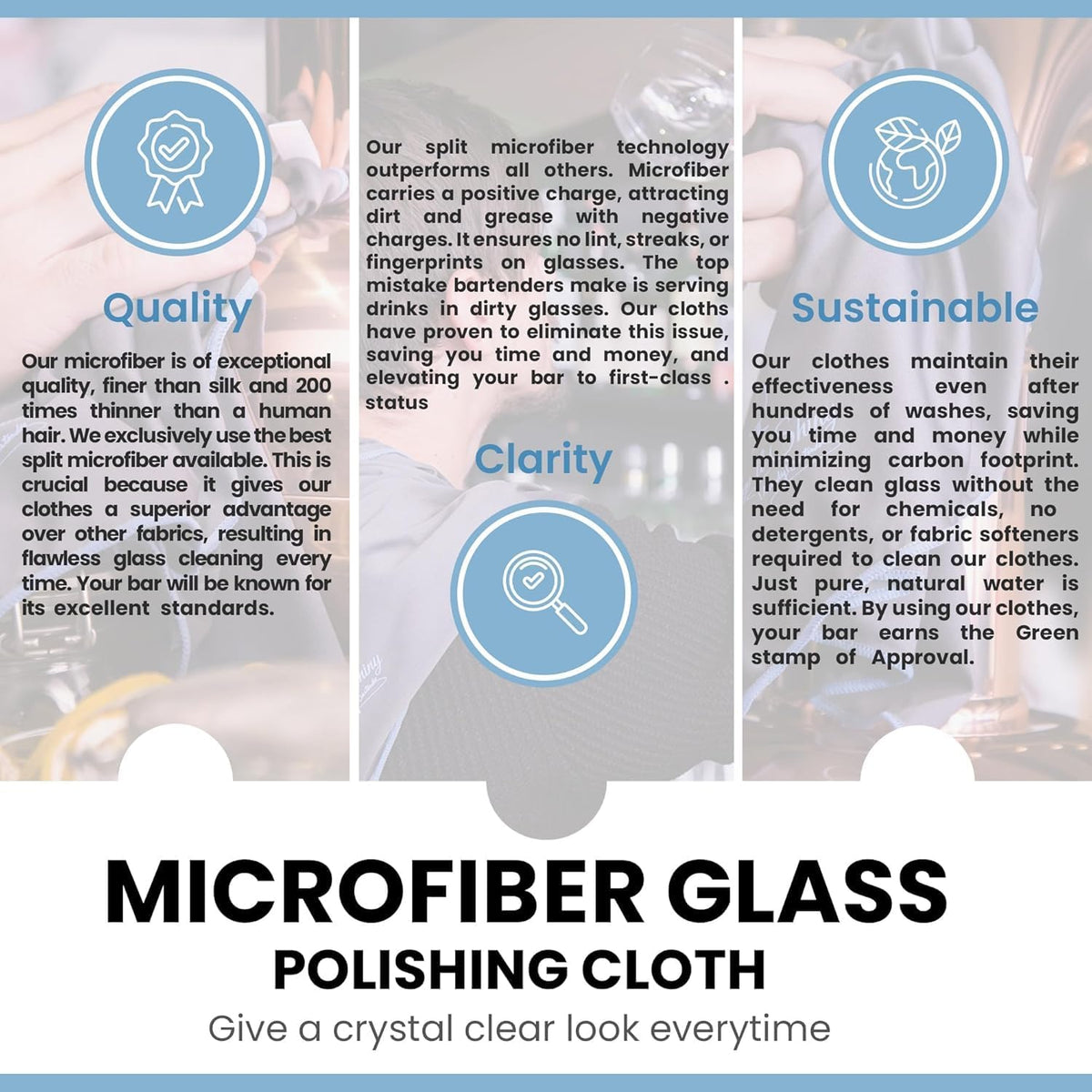 Trendy Bartender Toast to Perfection Microfiber Glass Polishing Lint-Free Cloth for Spotless Shine