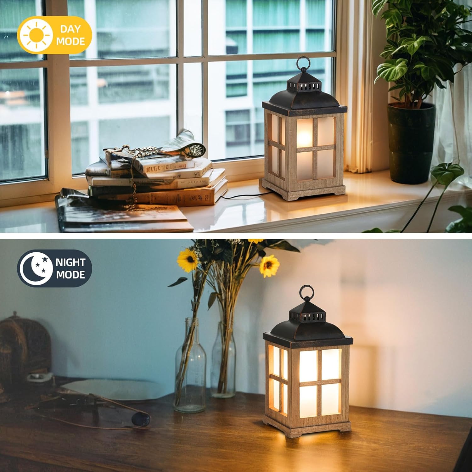 Wax Melt Warmer with Timer: Farmhouse Lantern Candle Warmer Electric Tart Burner with Lid for