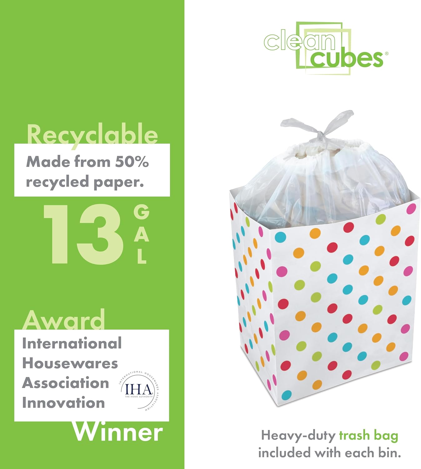 13 Gallon Disposable Pop-Up Trash Cans (6-Pack) with Fitted Bags – Foldable Garbage & Recycling